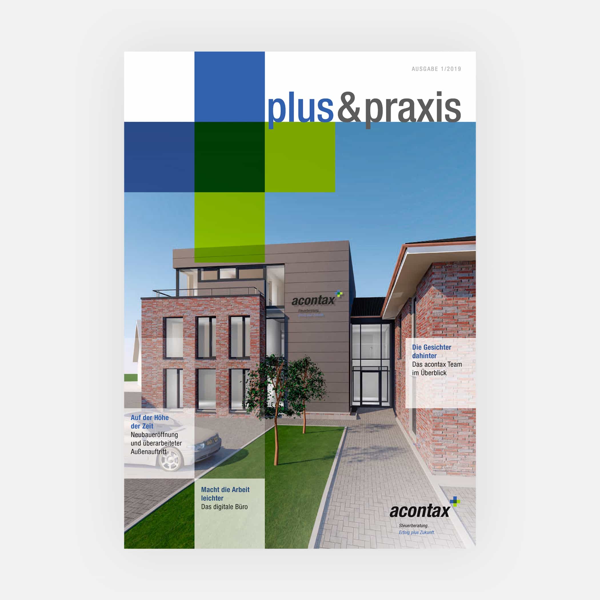 hochzwei_acontax_teaser_06.jpg Titelblatt des Magazins plus&praxis von acontax