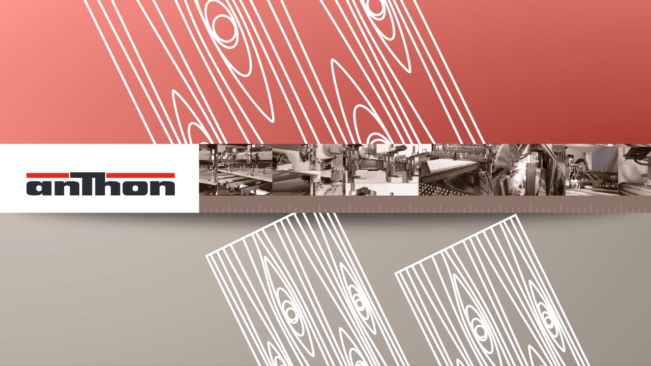 Logo der anthon GmbH, obere Hälfte ist rot, untere beige