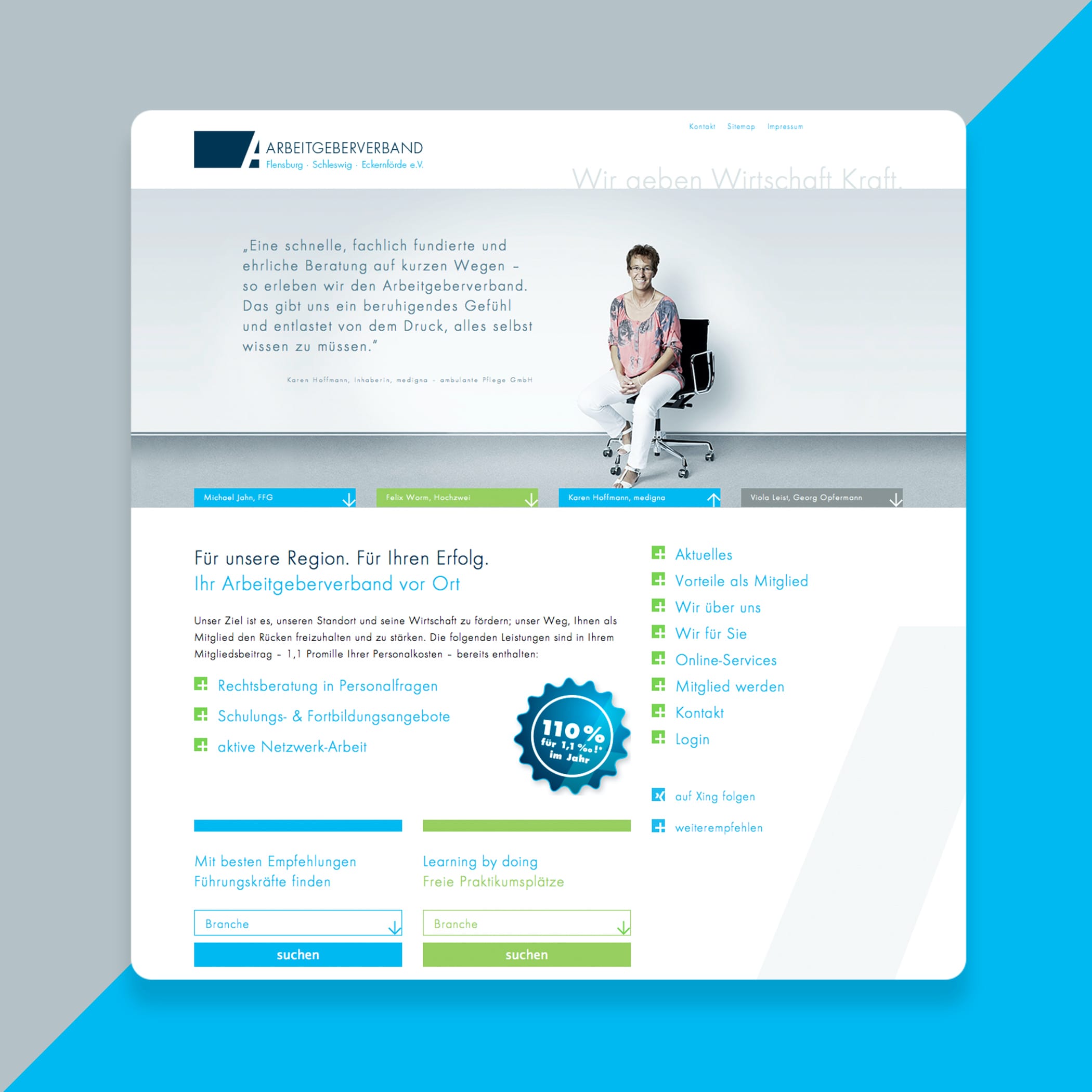 hochzwei_arbe_teaser_01.jpg Startseite des Arbeitgeberverbands vor grau-blauem Hintergrund