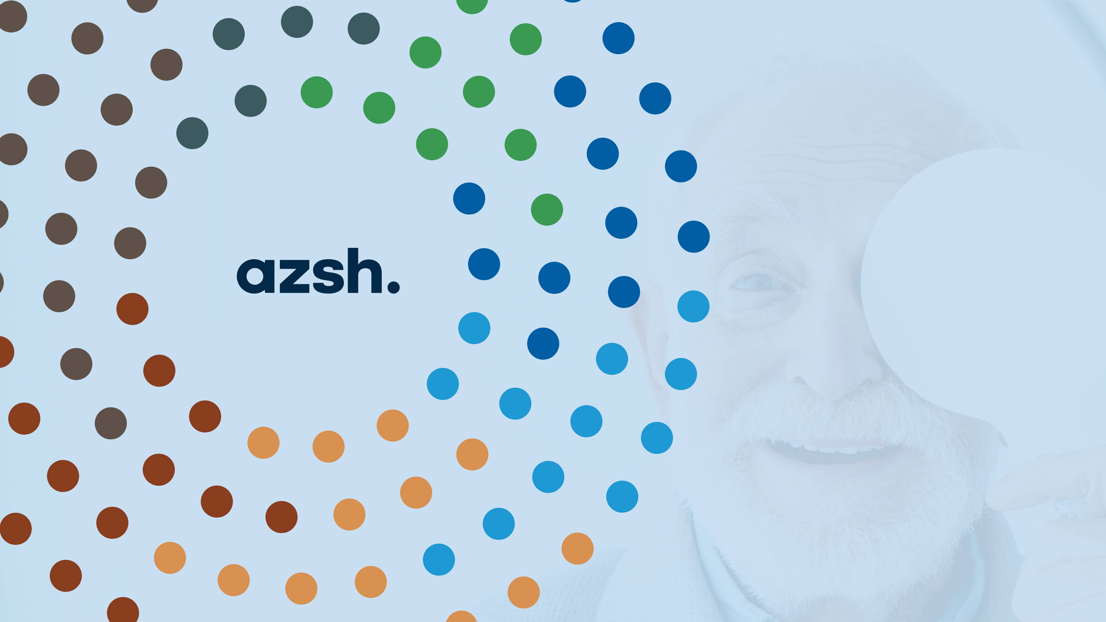 Großes azsh Logo mit einem underlay von zwei Krankenpflegern