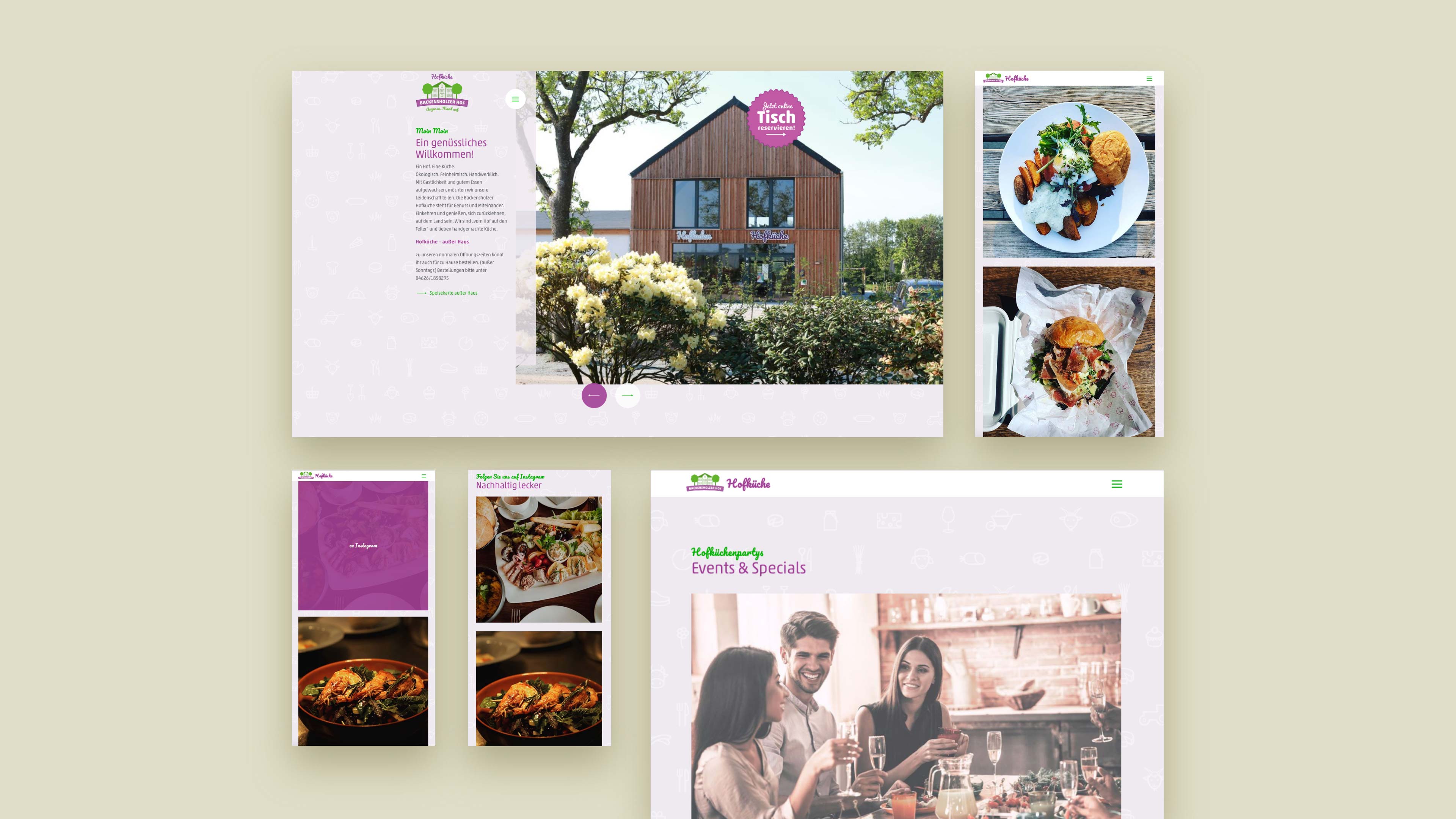 hochzwei_roba_slider_01.jpg Collage mehrerer Ansichten der Website der Hofküche