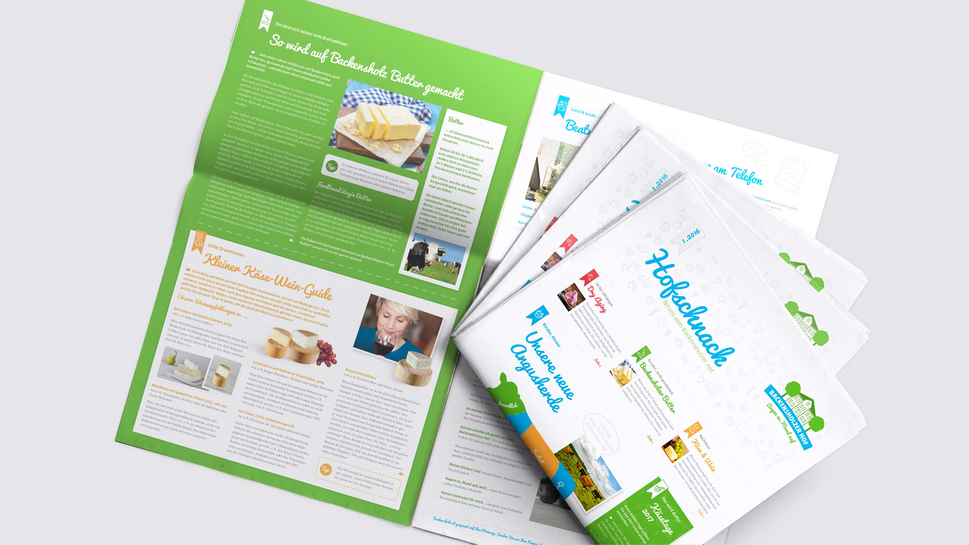 Artikel über Butter und weitere Artikel im Magazin Hofschnack