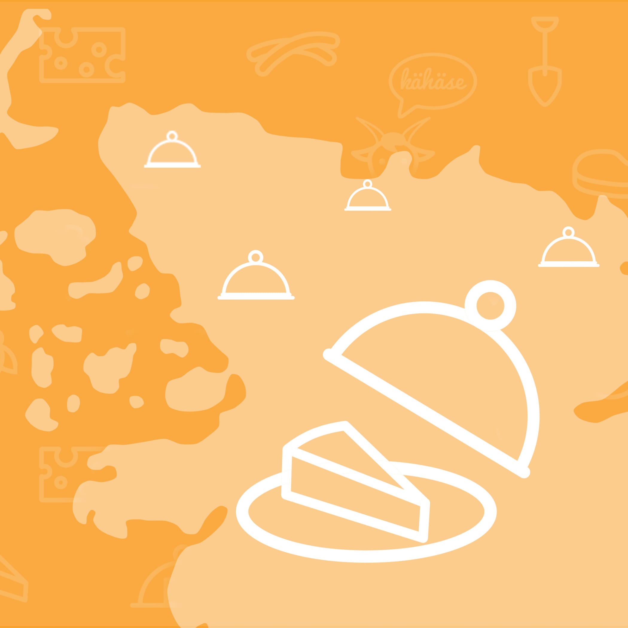 hochzwei_roba_teaser_01.jpg Stilisierte Schleswig-Holstein-Karte und Käseglocken in orange