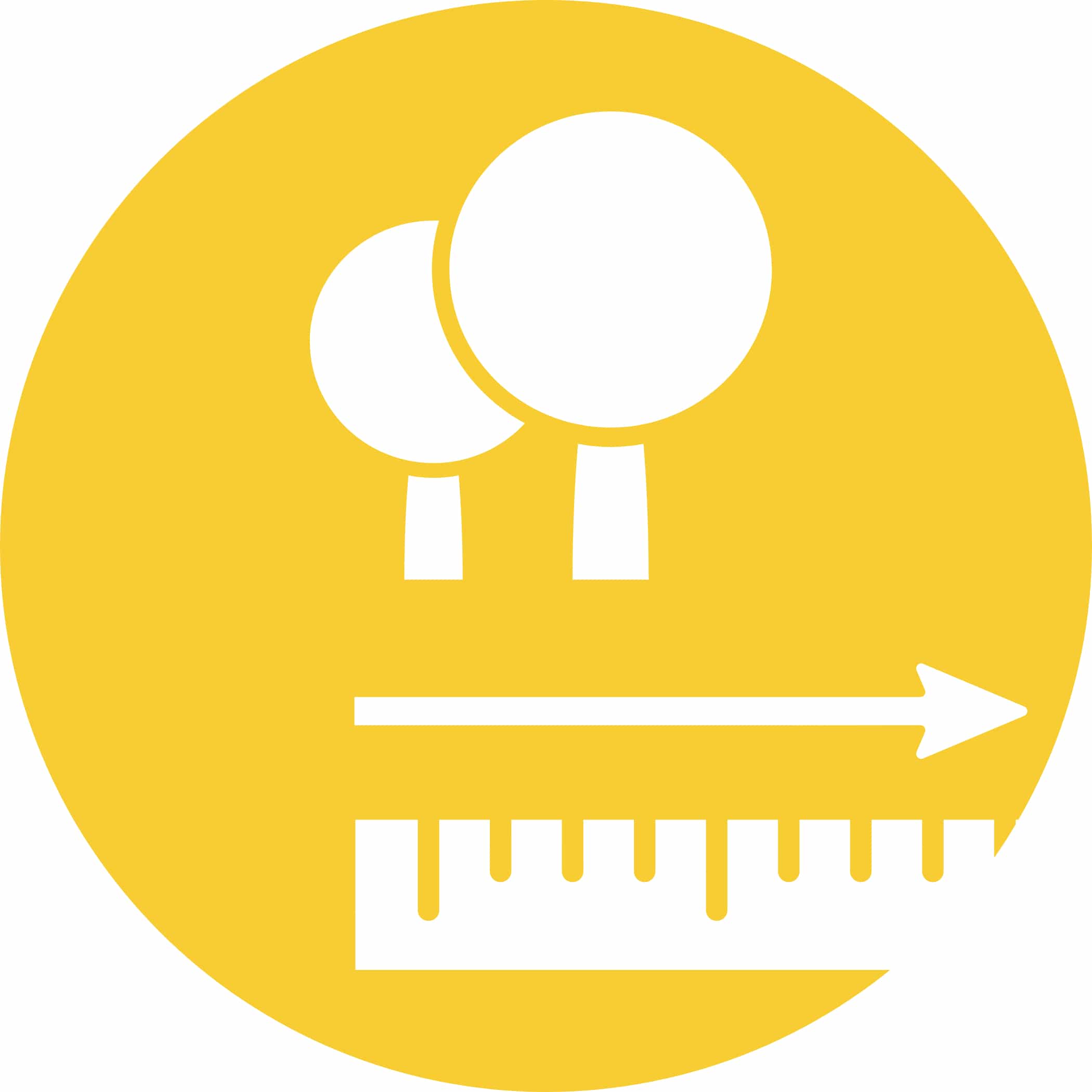 hochzwei_stno_teaser_06.jpg Rundes gelbes Icon zeigt zwei Bäume und Abstandsregel