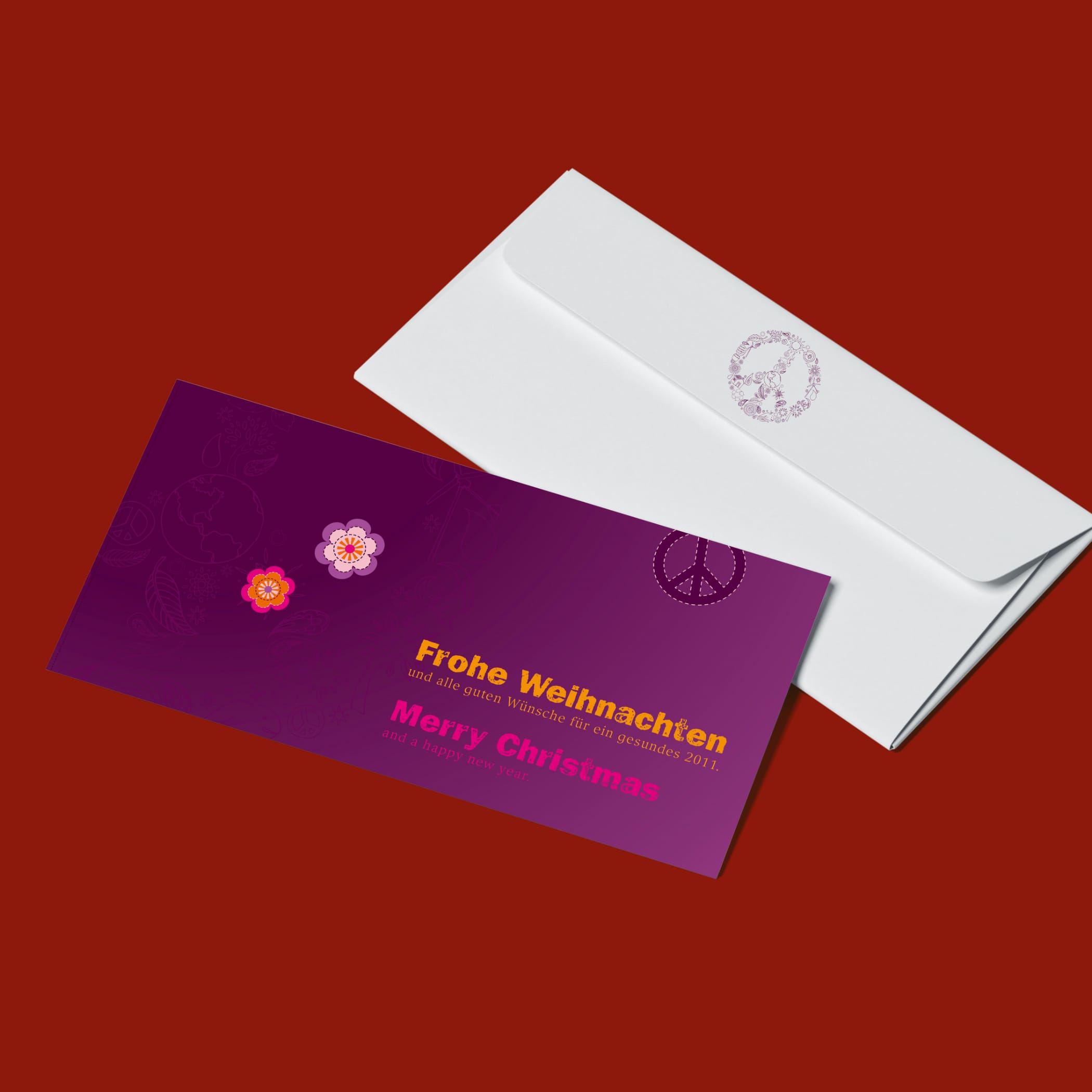 hochzwei_bgz_teaser_03.jpg Lila Weihnachtskarte und weißer Briefumschlag