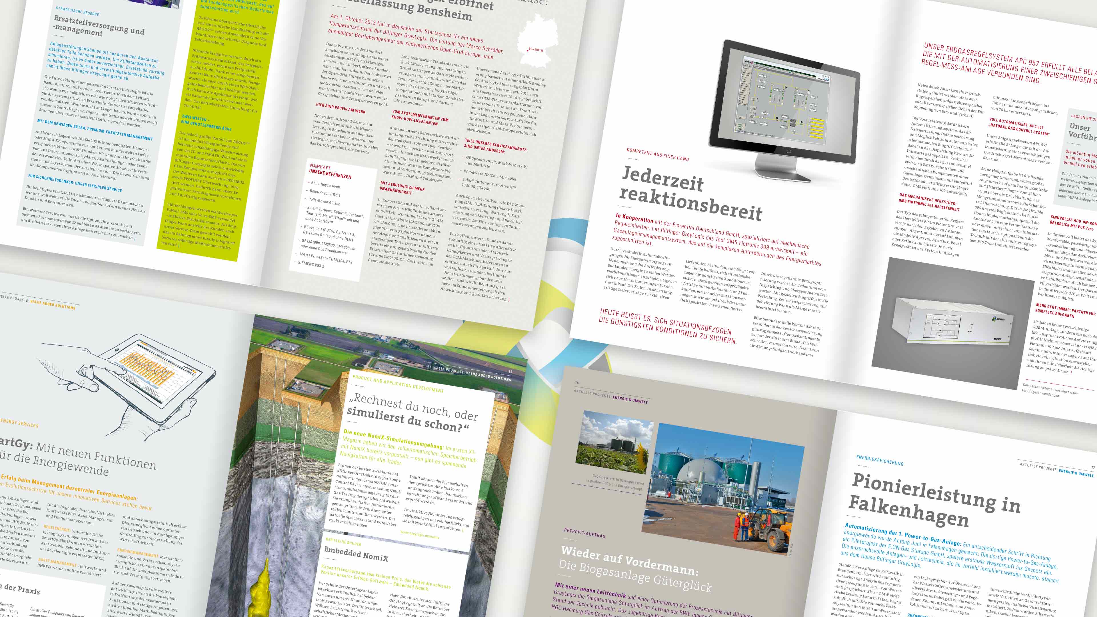 hochzwei_grey_slider_02.jpg Collage mehrerer Magazinseiten für Bilfinger Greylogix