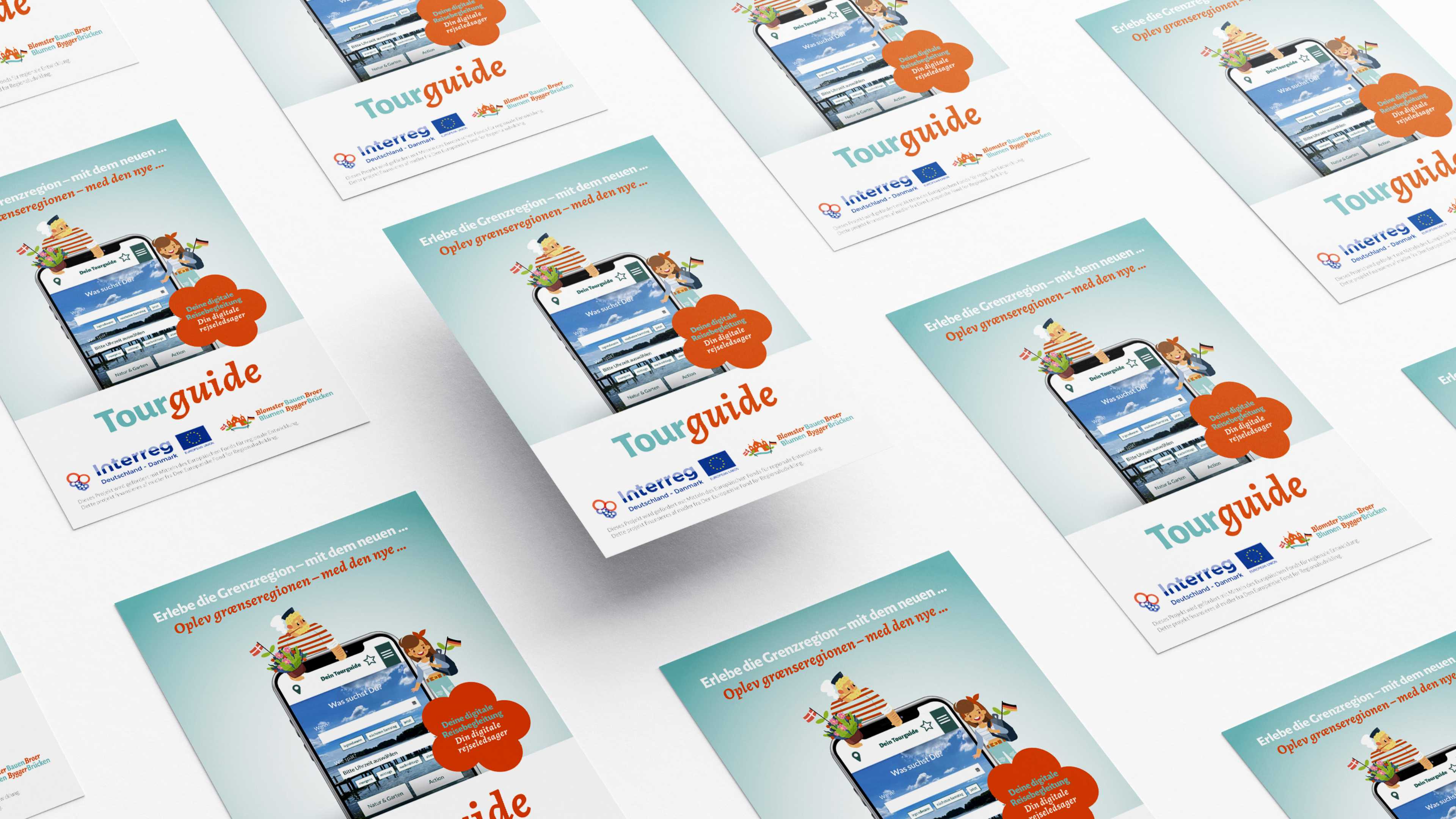 Bilderparade von Blumen bauen Brücken