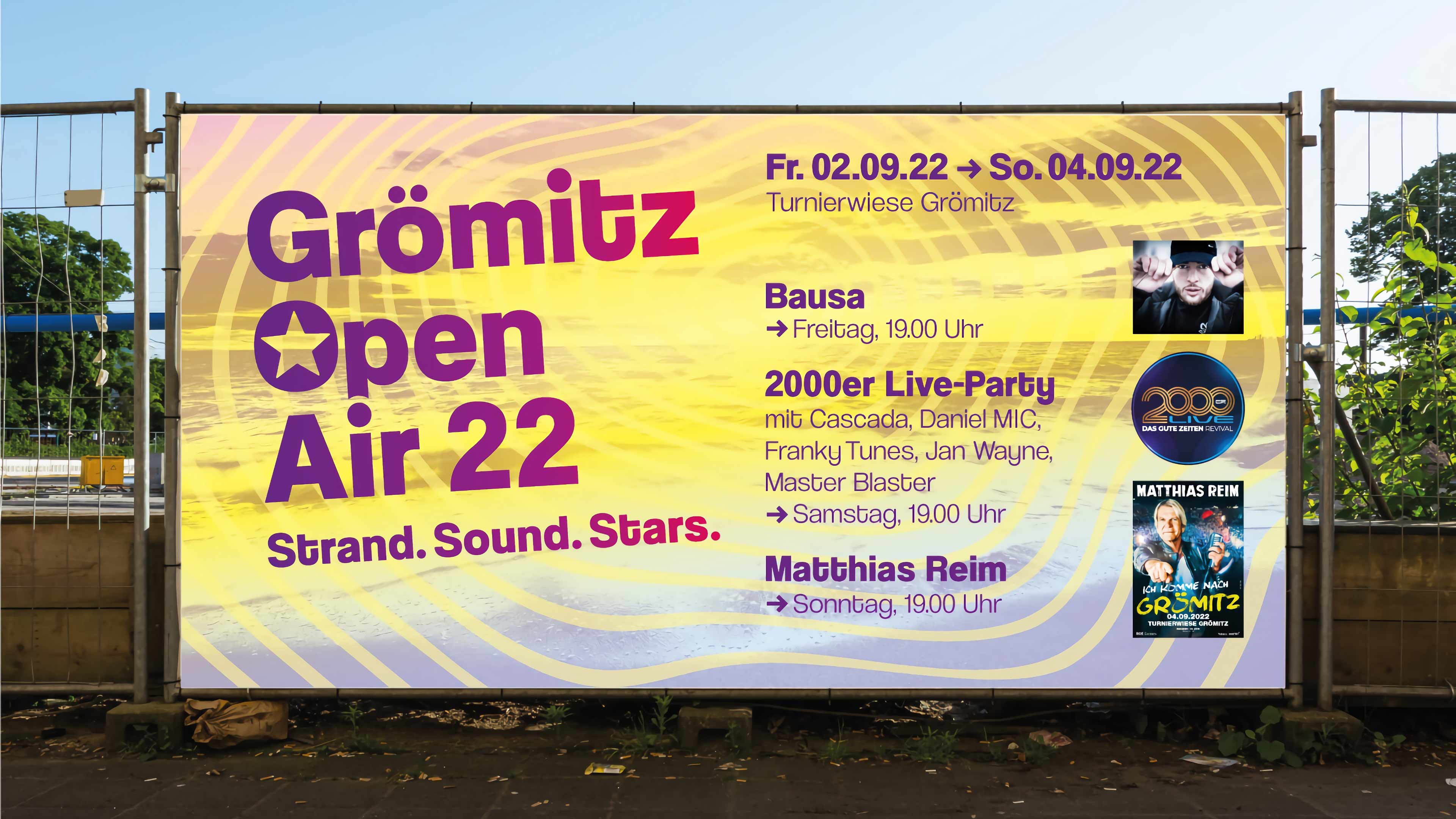 h2_boe_slider_01.jpg Bauzaun mit Werbung und Auftrittsdaten für Grömitz Open Air 22