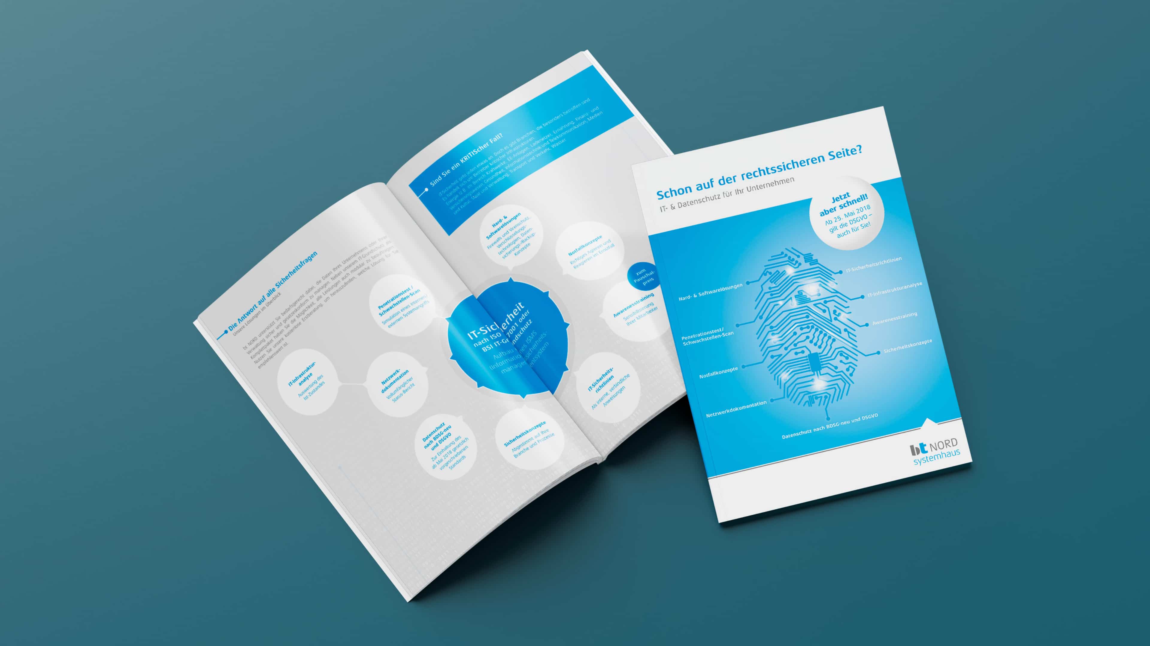 Titel- und Doppelseite von bt Nord über IT-Sicherheit