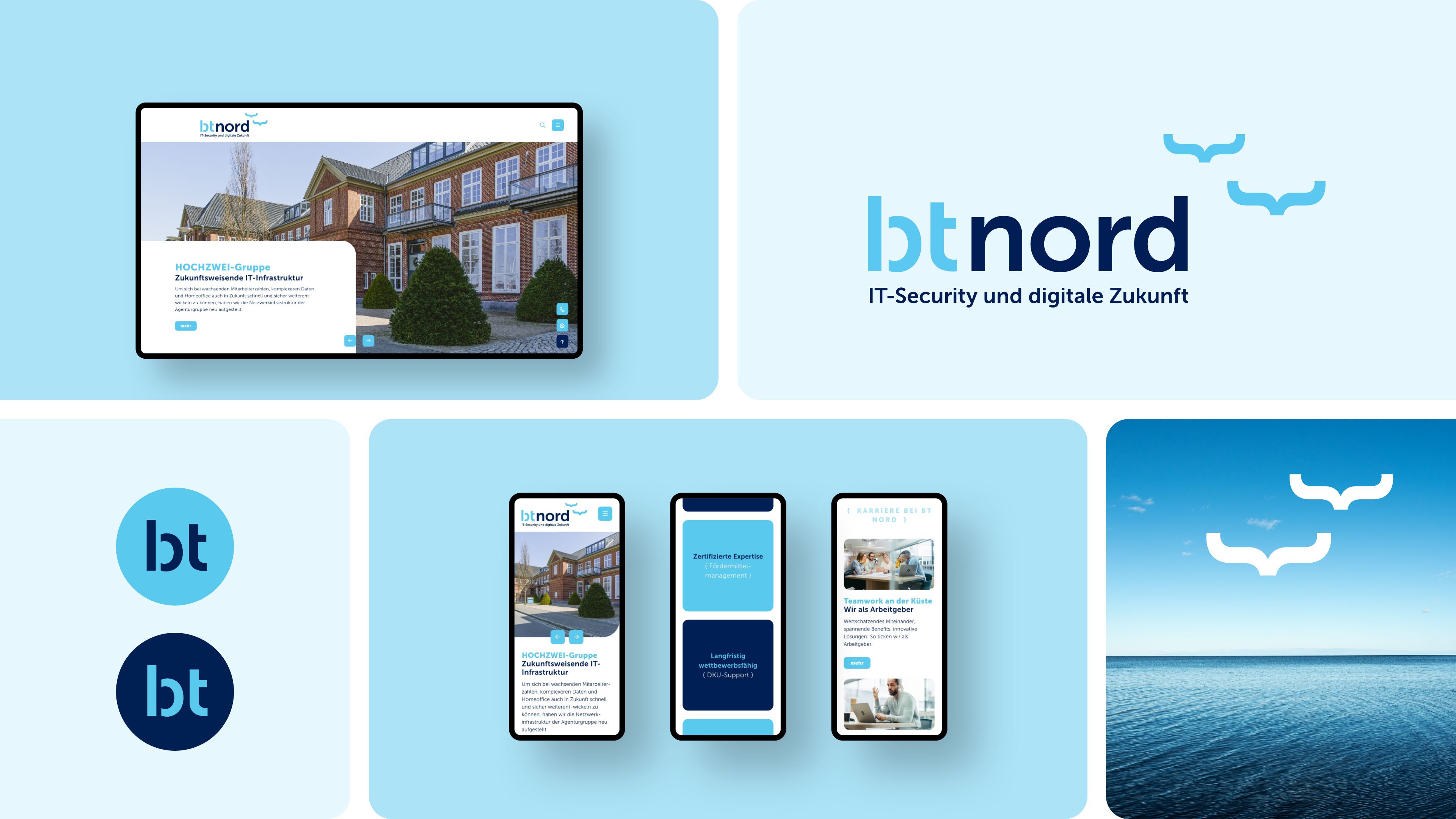 Die neue Webseite von bt nord in verschiedenen responsiven Stufen.