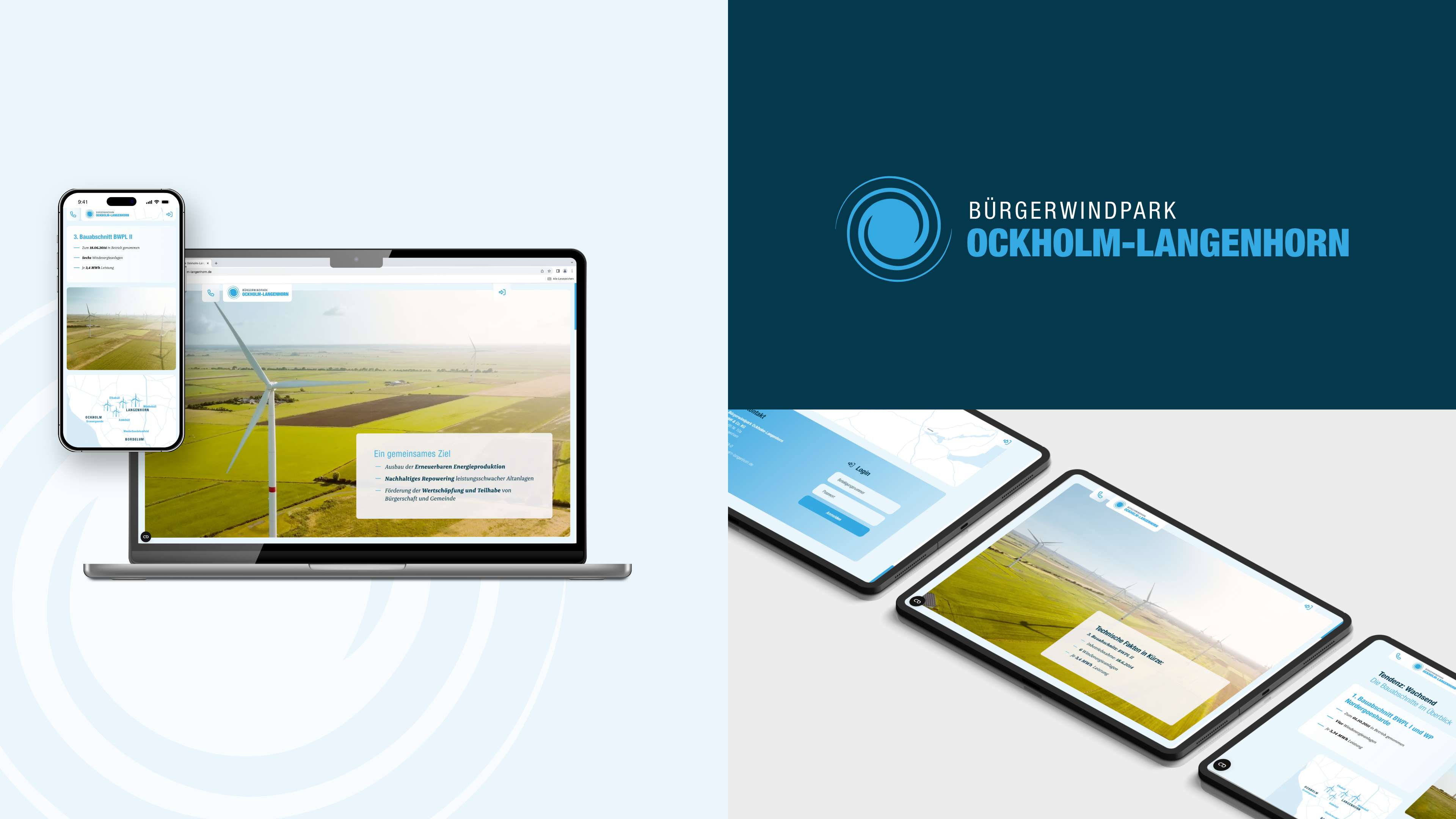 Visualisierung der neuen Website in unterschiedlichen Ansichten