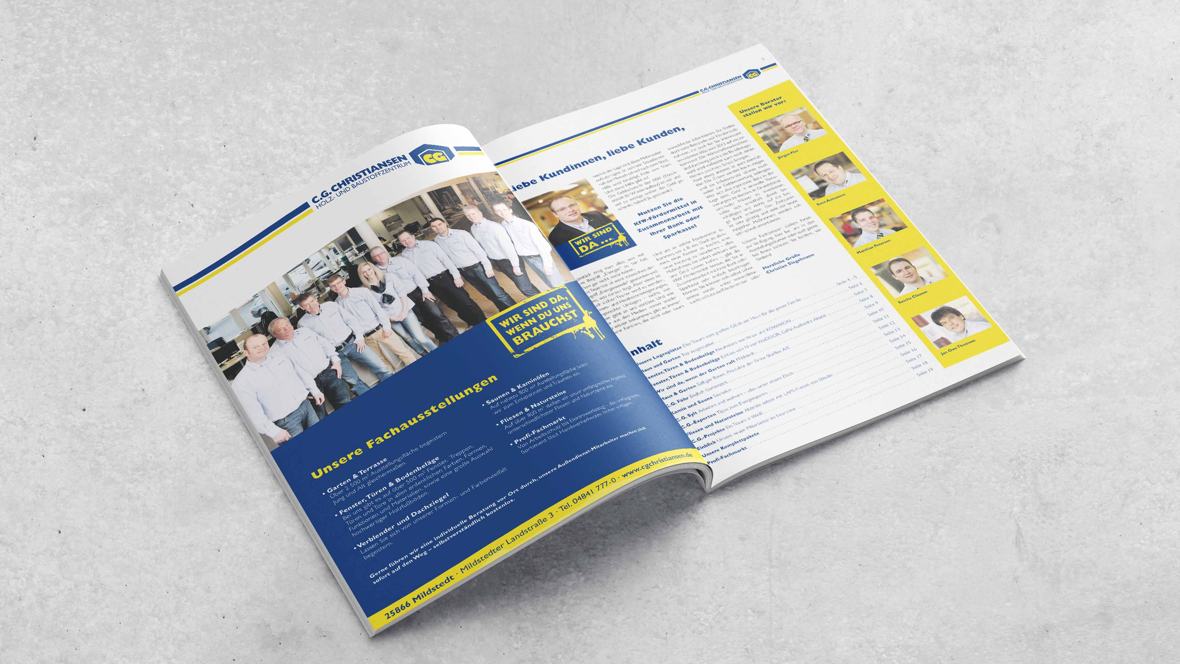 hochzwei_cgch_slider_01.jpg Aufgeschlagene Doppelseite über die Fachausstellungen von C.G. Christiansen