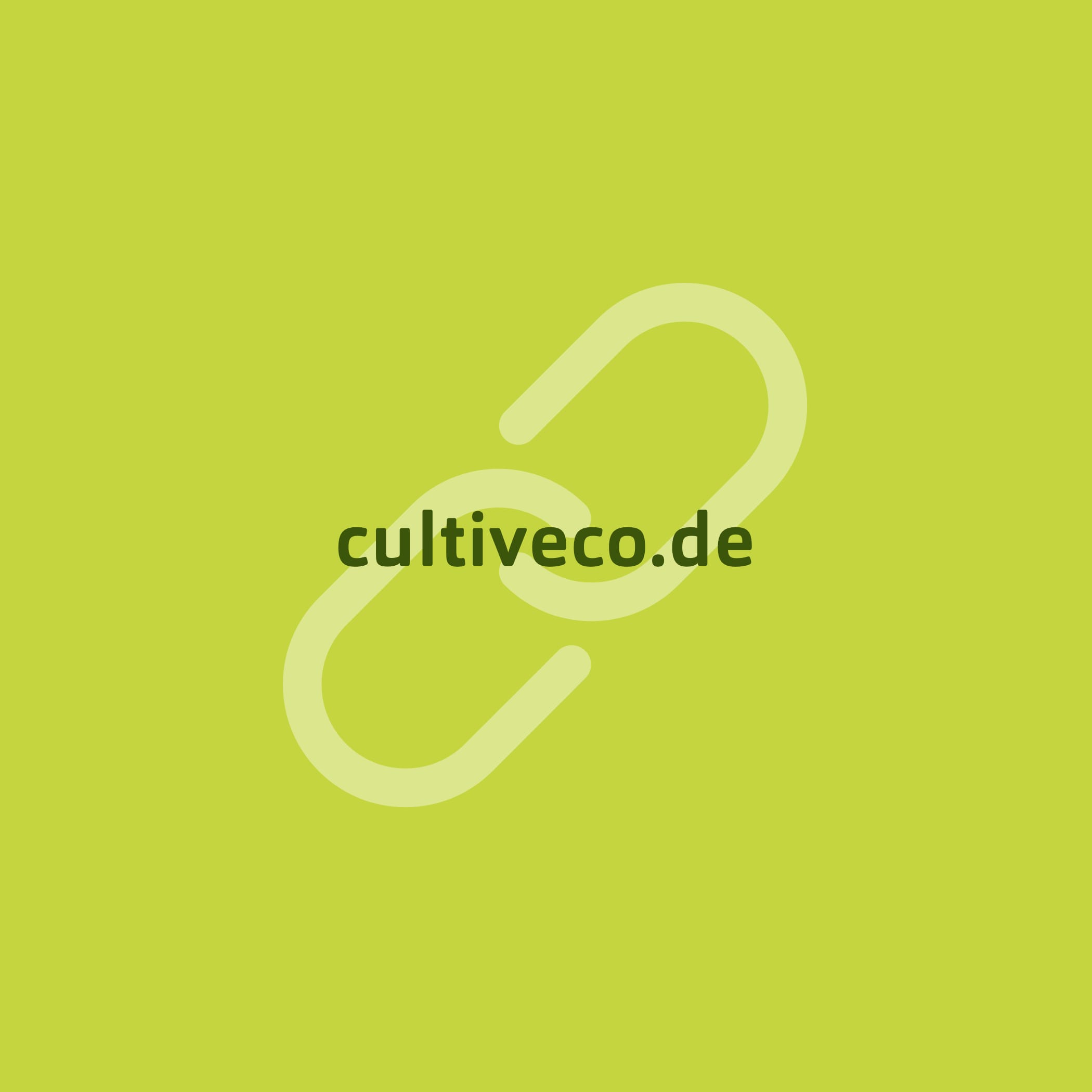 hochzwei_gp_teaser_08.jpg Dunkelgrüne URL cultiveco.de vor grasgrünem Hintergrund