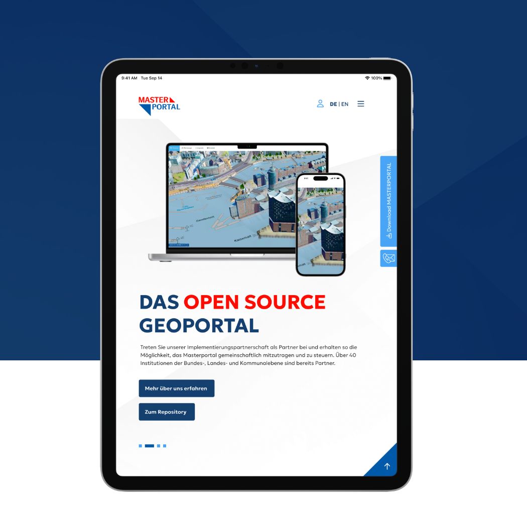 h2_data_teaser_05.jpg Die neue Startseite, dargestellt auf einem Tablet.