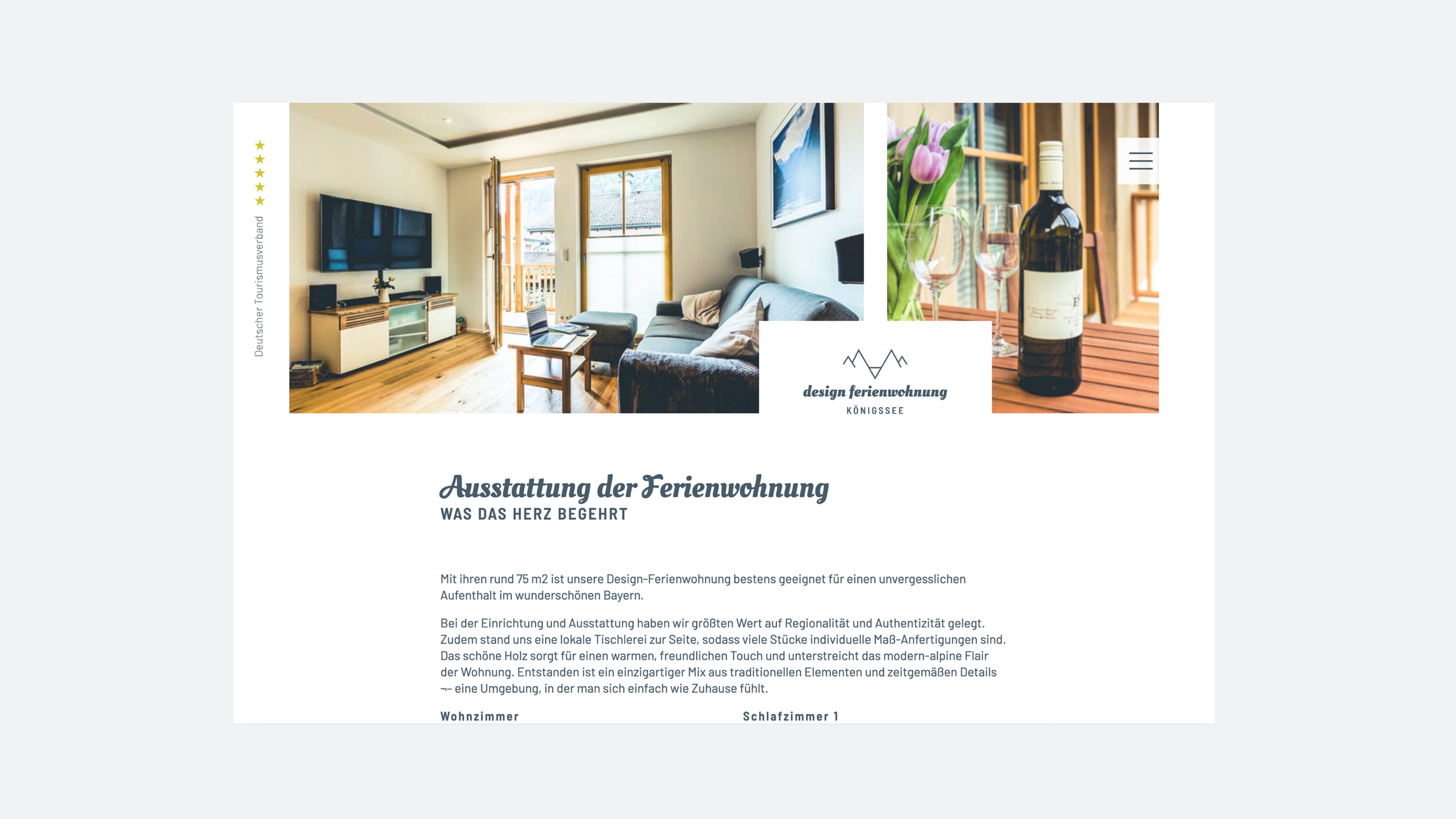 Vorschau der Website zum Thema Ausstattung der Ferienwohnung