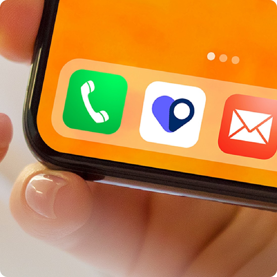 Das Logo der Match&Travel App - zwei Ortsmarken, die ein Herz bilden in mittelblau und dunkelblau