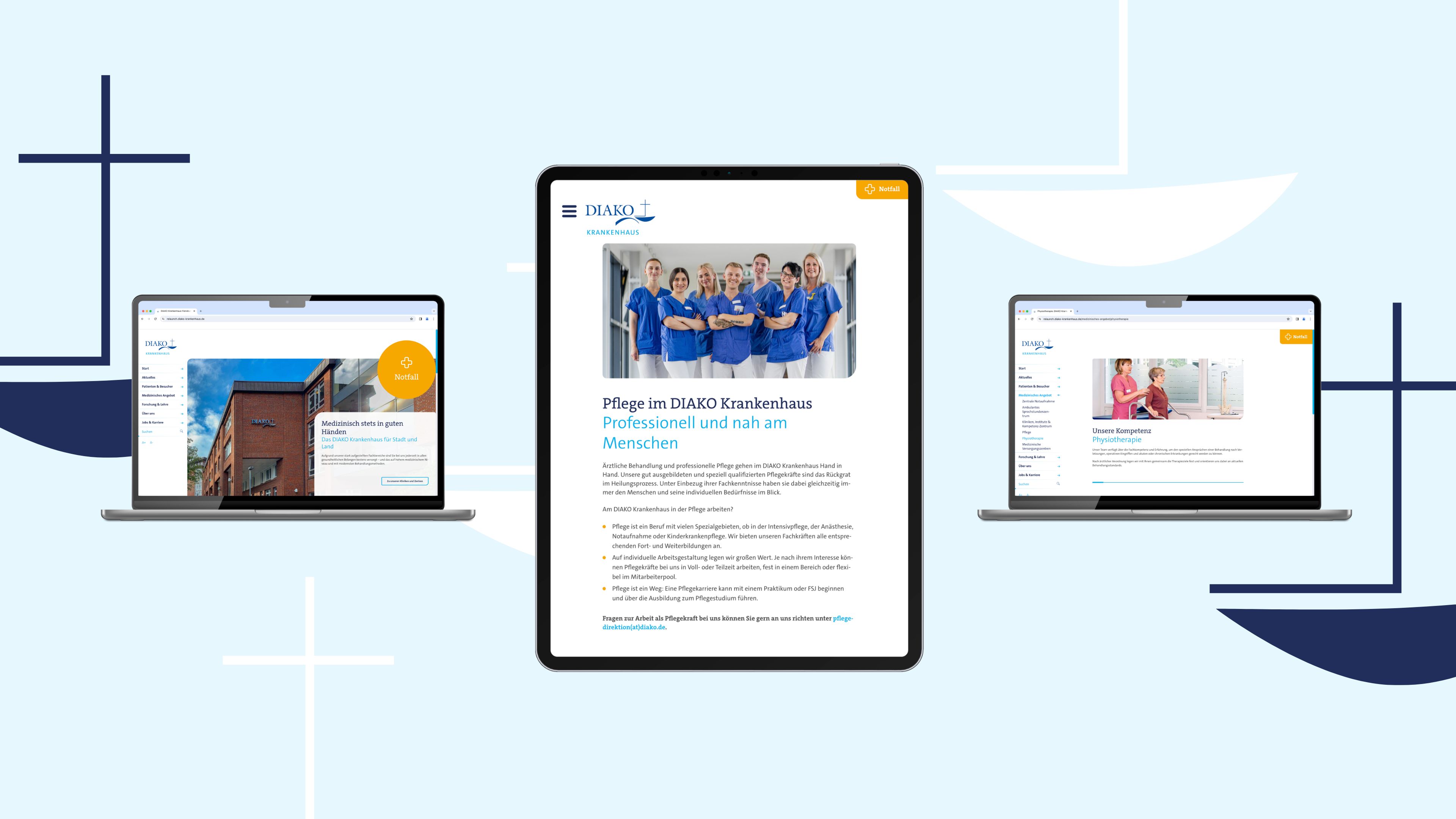 Der Relaunch der DIAKO-Krankenhaus-Seite.