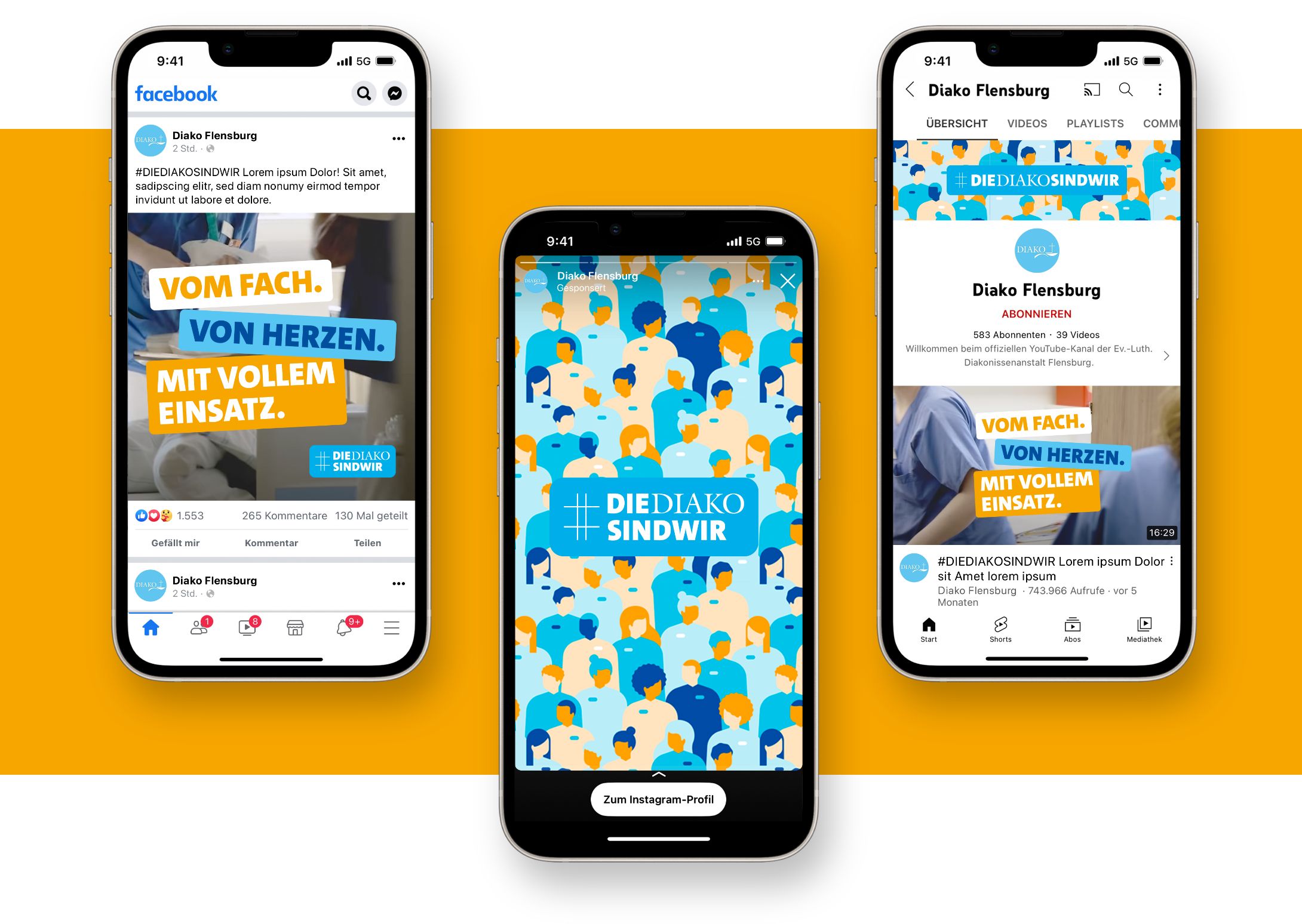 h2_diako_recruiting_teaser_02.jpg Drei Smartphones mit der Recruitingkampagne