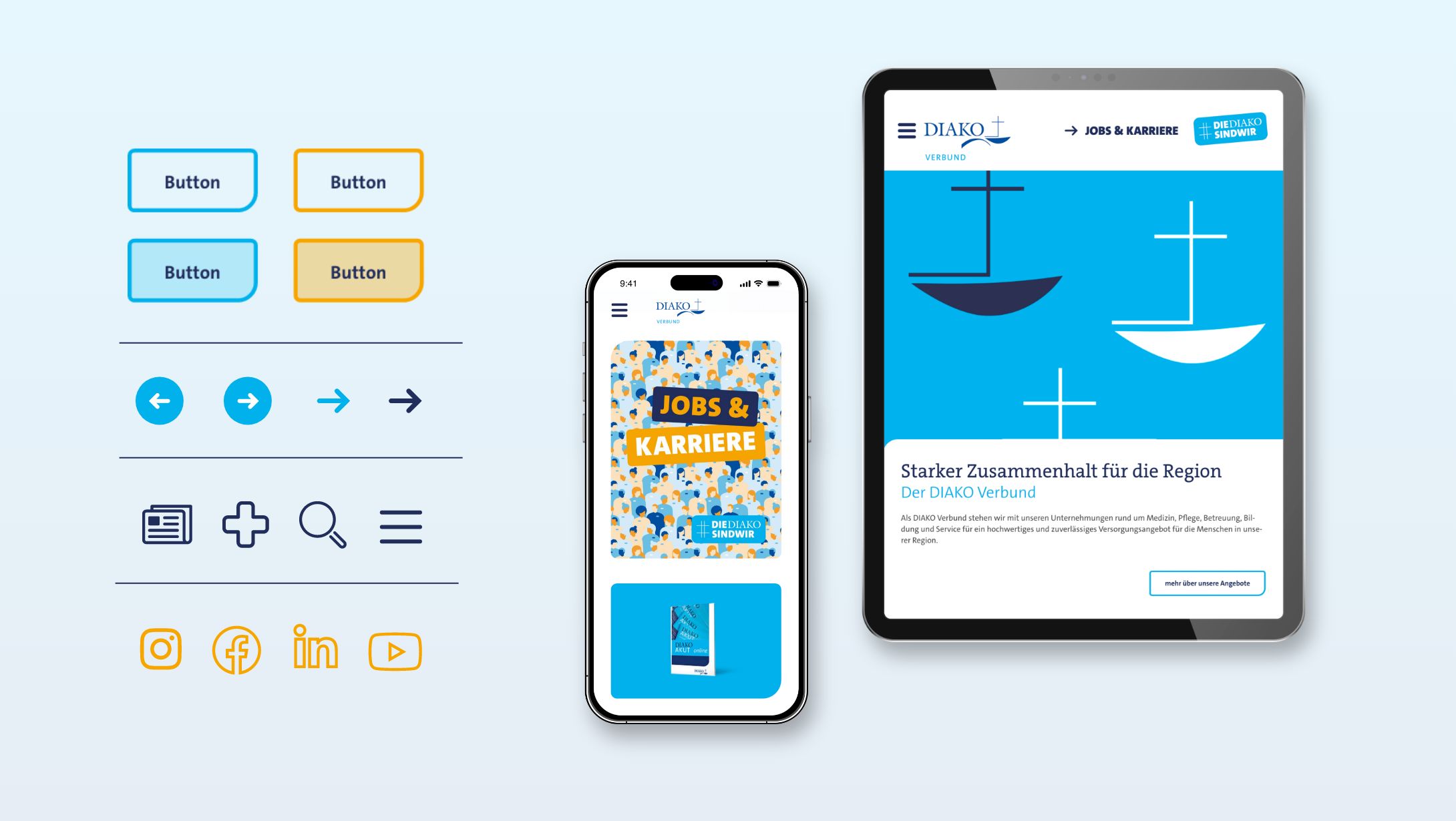 h2_Diako_teaser_09.jpg Zu sehen sind die neu designten Buttons und Icons für die DIAKO-Seite.
