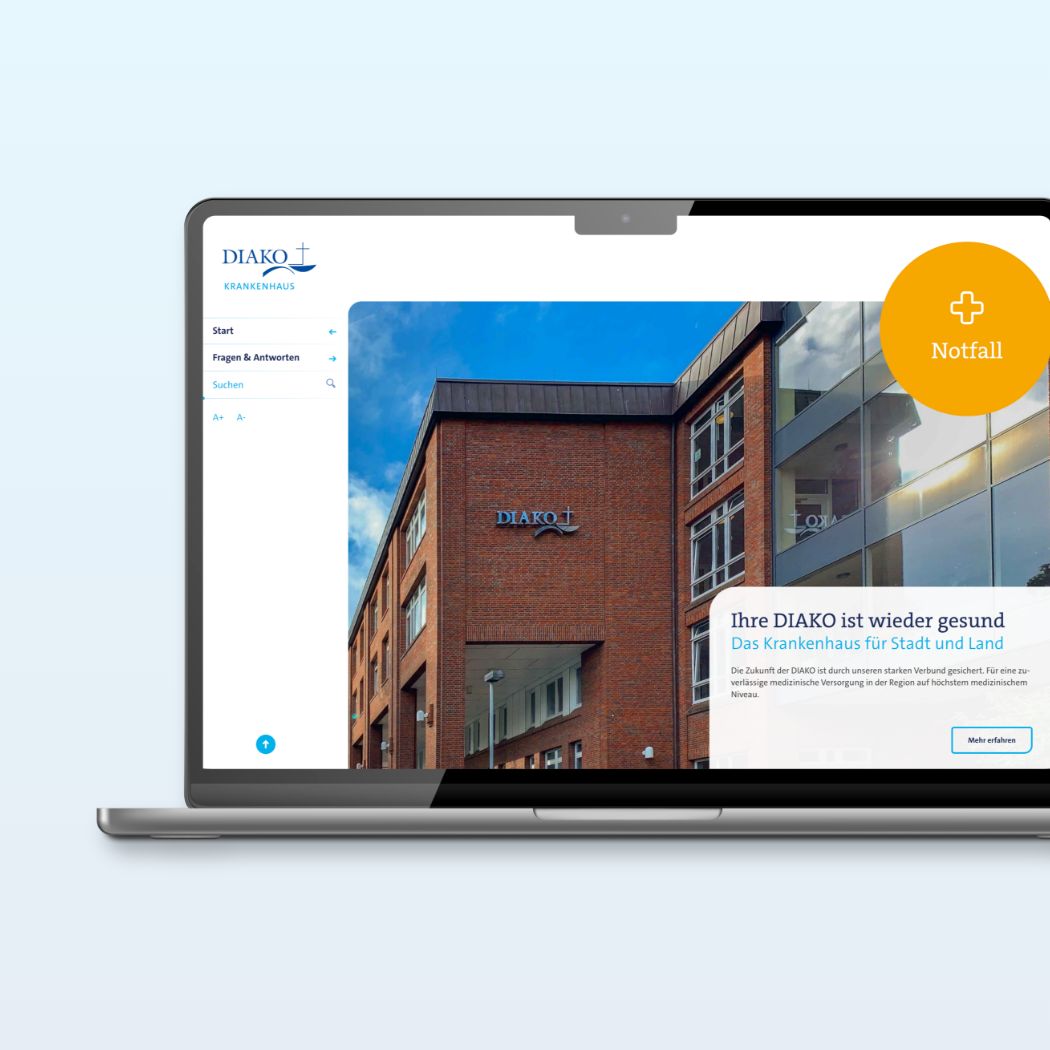 h2_Diako_teaser_10.jpg Zu sehen ist die neue Landingpage der DIAKO mit dem Motto: