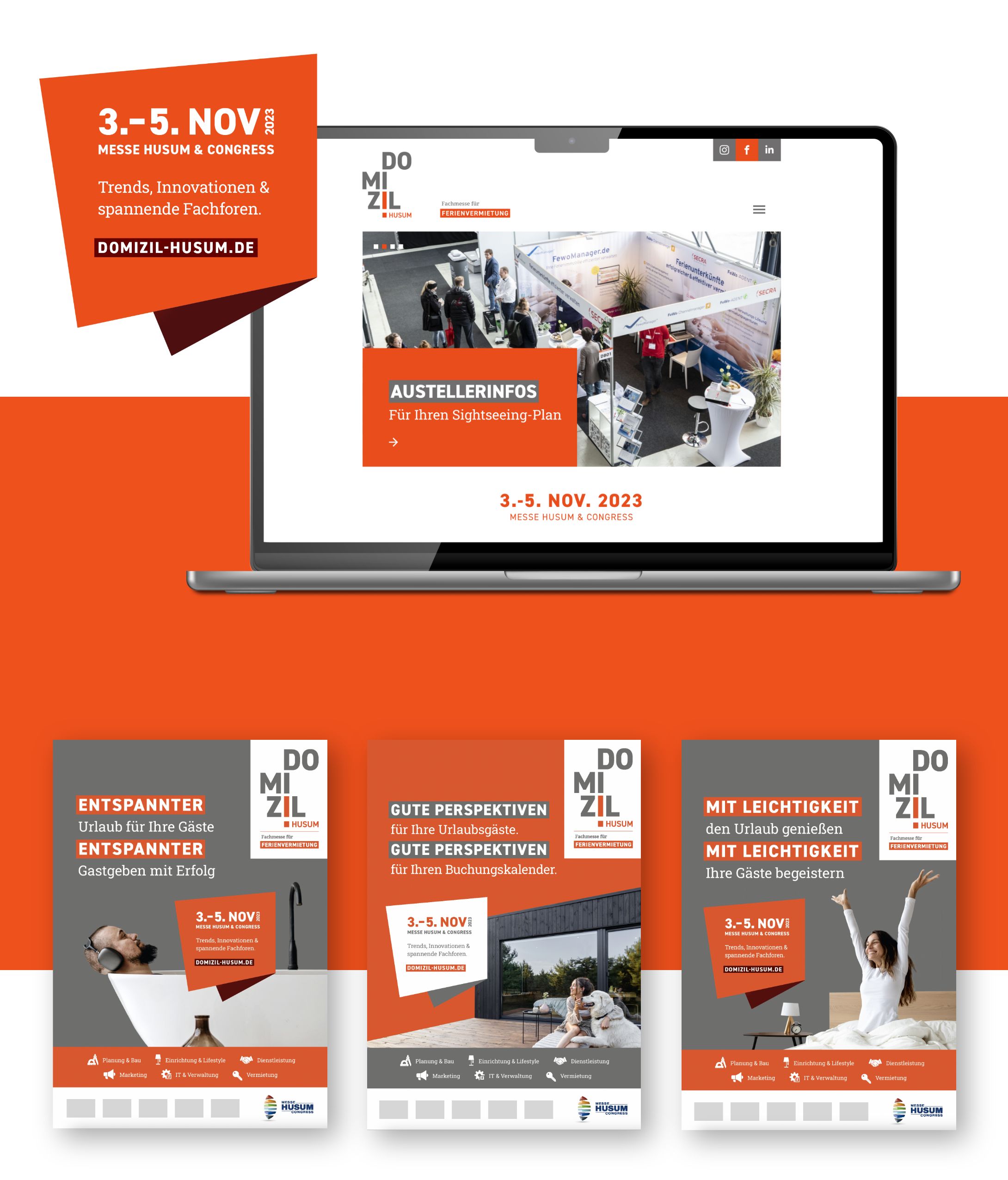 h2_domizil_teaser_04.jpg Zu sehen sind die unterschiedlichen Werbematerialien für die Domizil Husum.