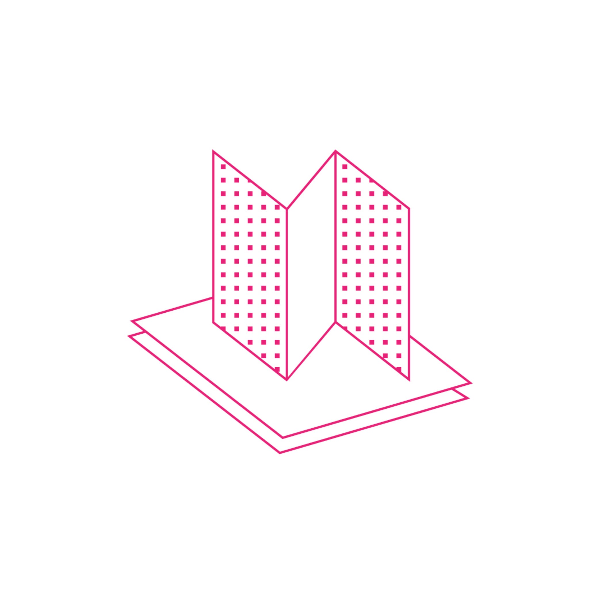 hochzwei_drle_teaser_01.jpg Pinke Illustration einer dreifach gefalteten Broschüre