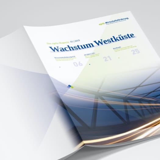 Aufgeklapptes Magazin "Wachstum Westküste"