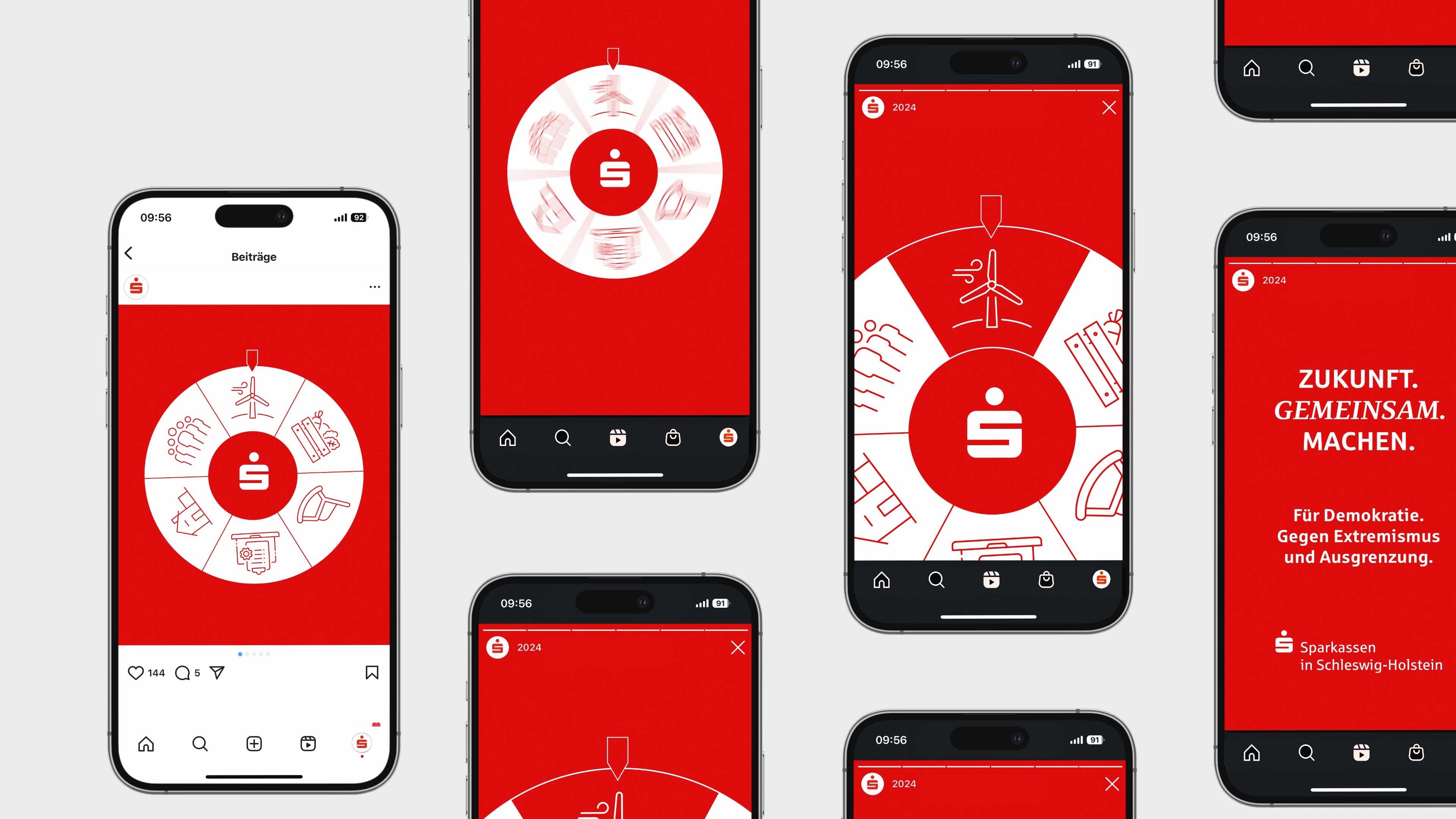h2_SoMe_Videos_Slider_01.jpg Smartphones mit einer Werbeanzeige der Sparkasse