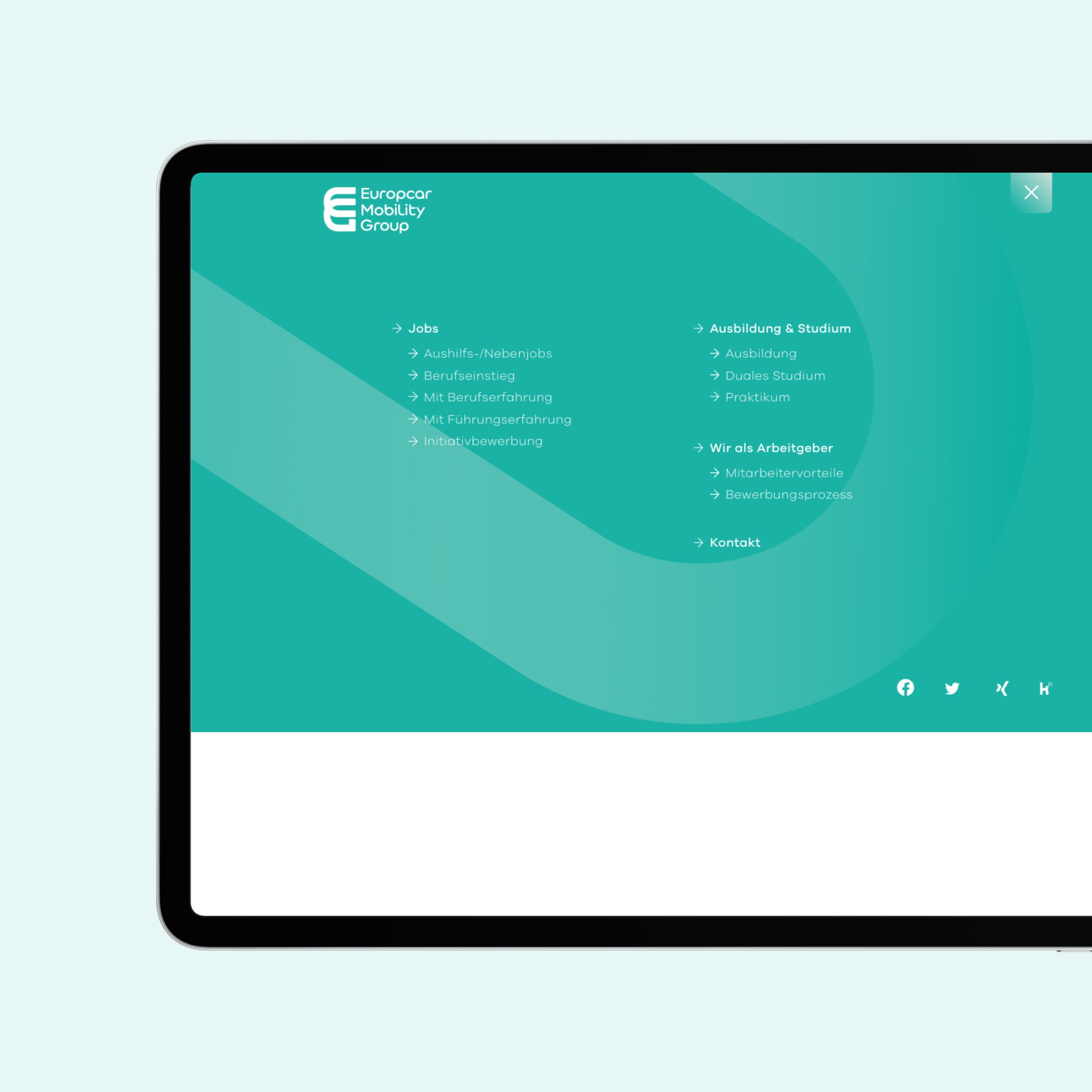 Eine grüne Europcar Unterseite