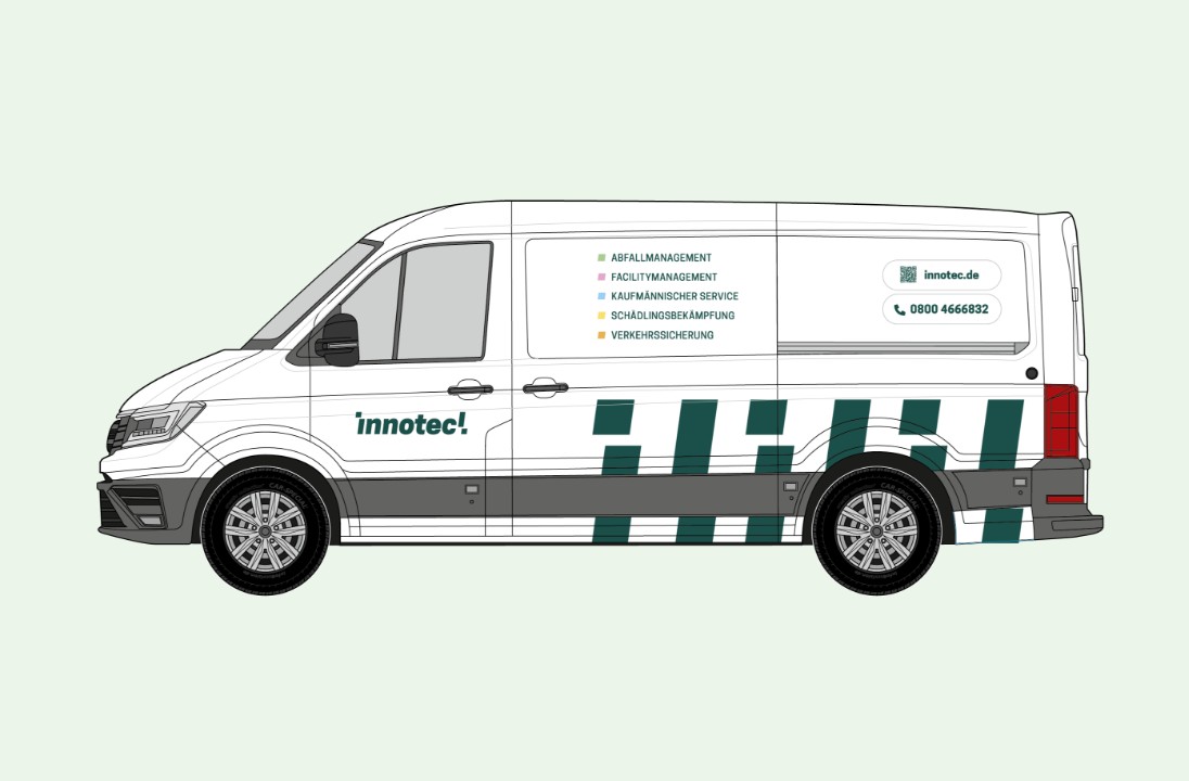 weißes Fahrzeug mit dem neuen innotec Design