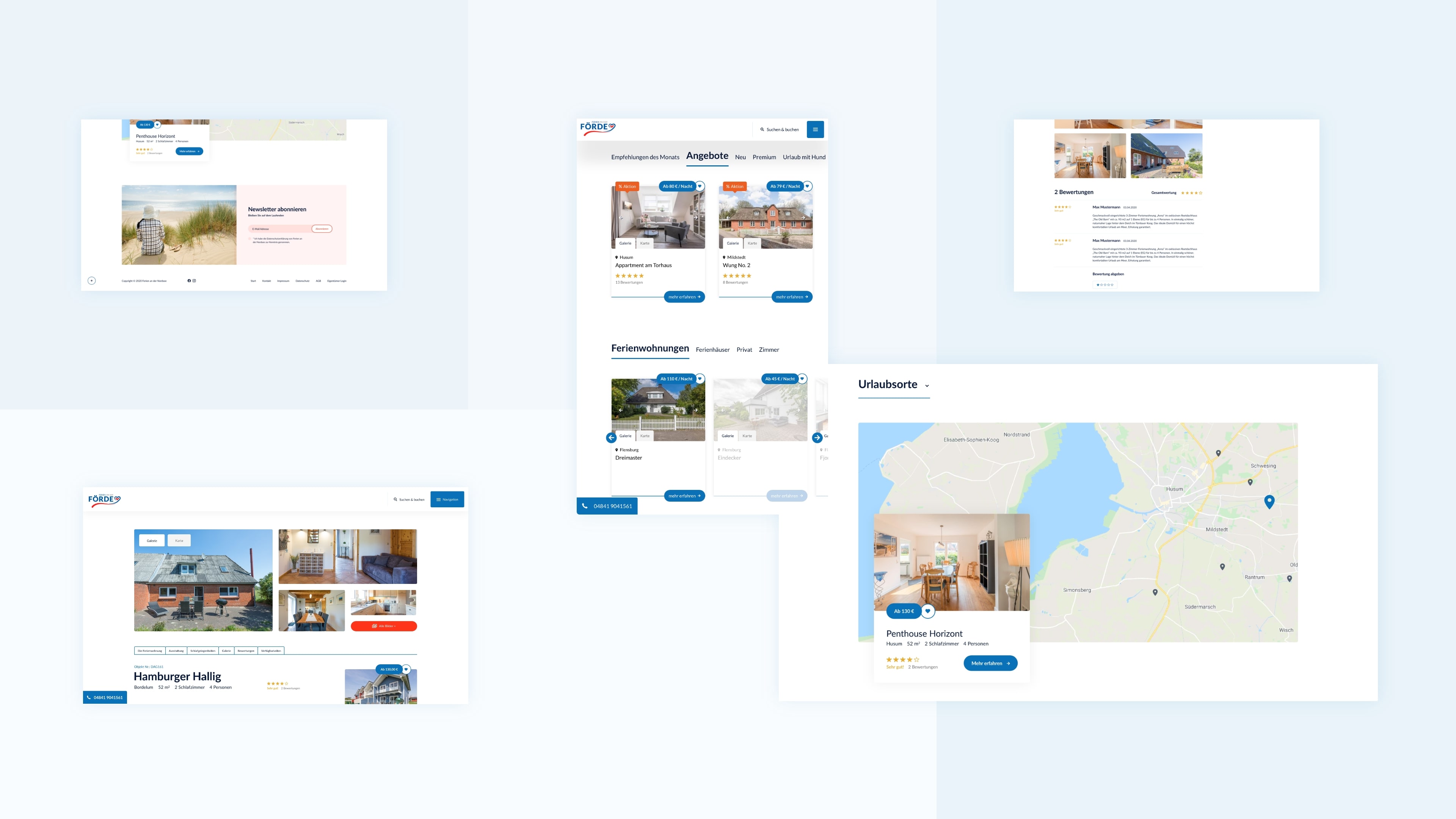 hochzwei_foerde_slider_03.jpg Collage mehrerer Screenshots der Website Ferien an der Förde