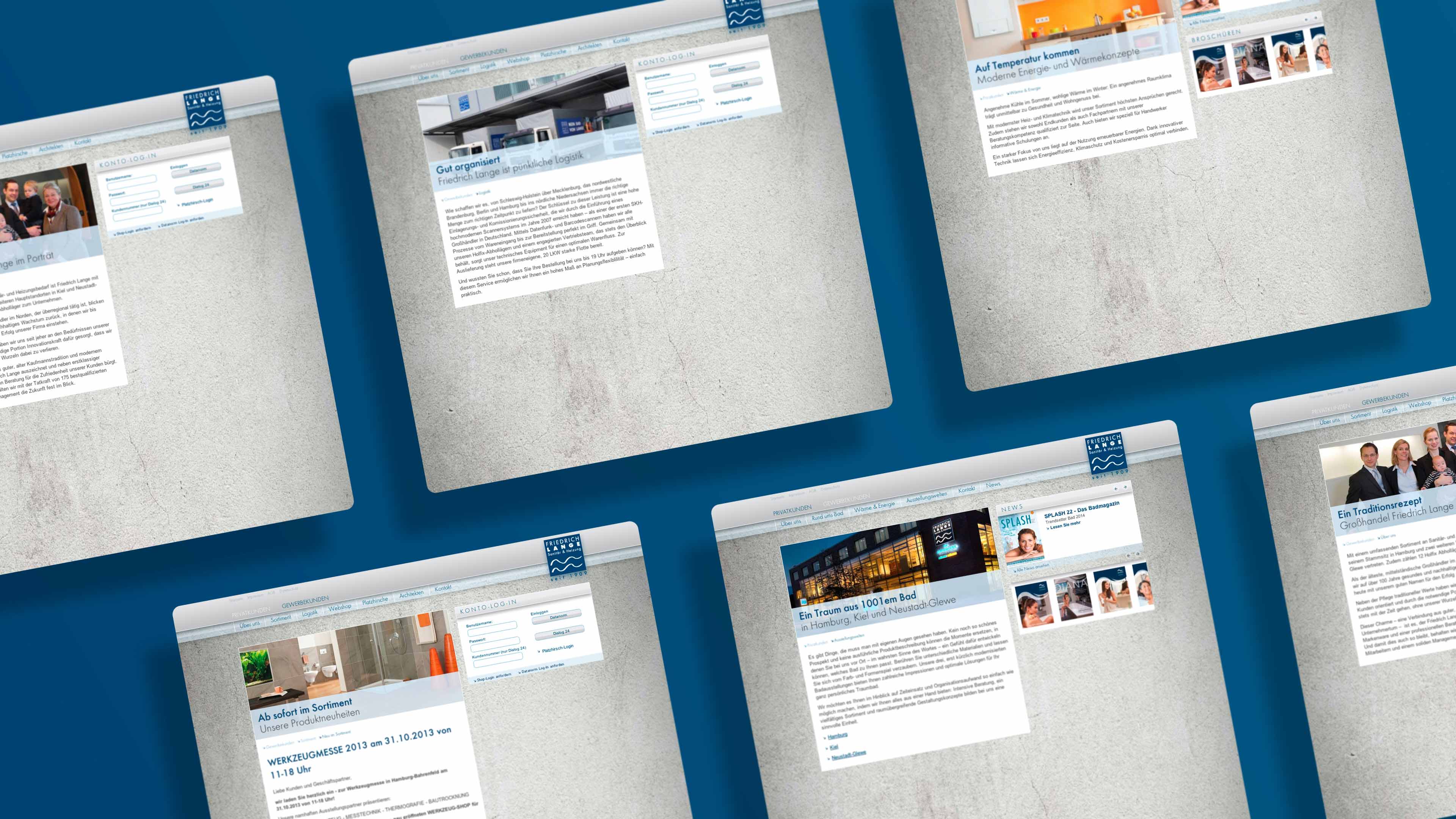 Sechs Unterseiten von Friedrich Lange