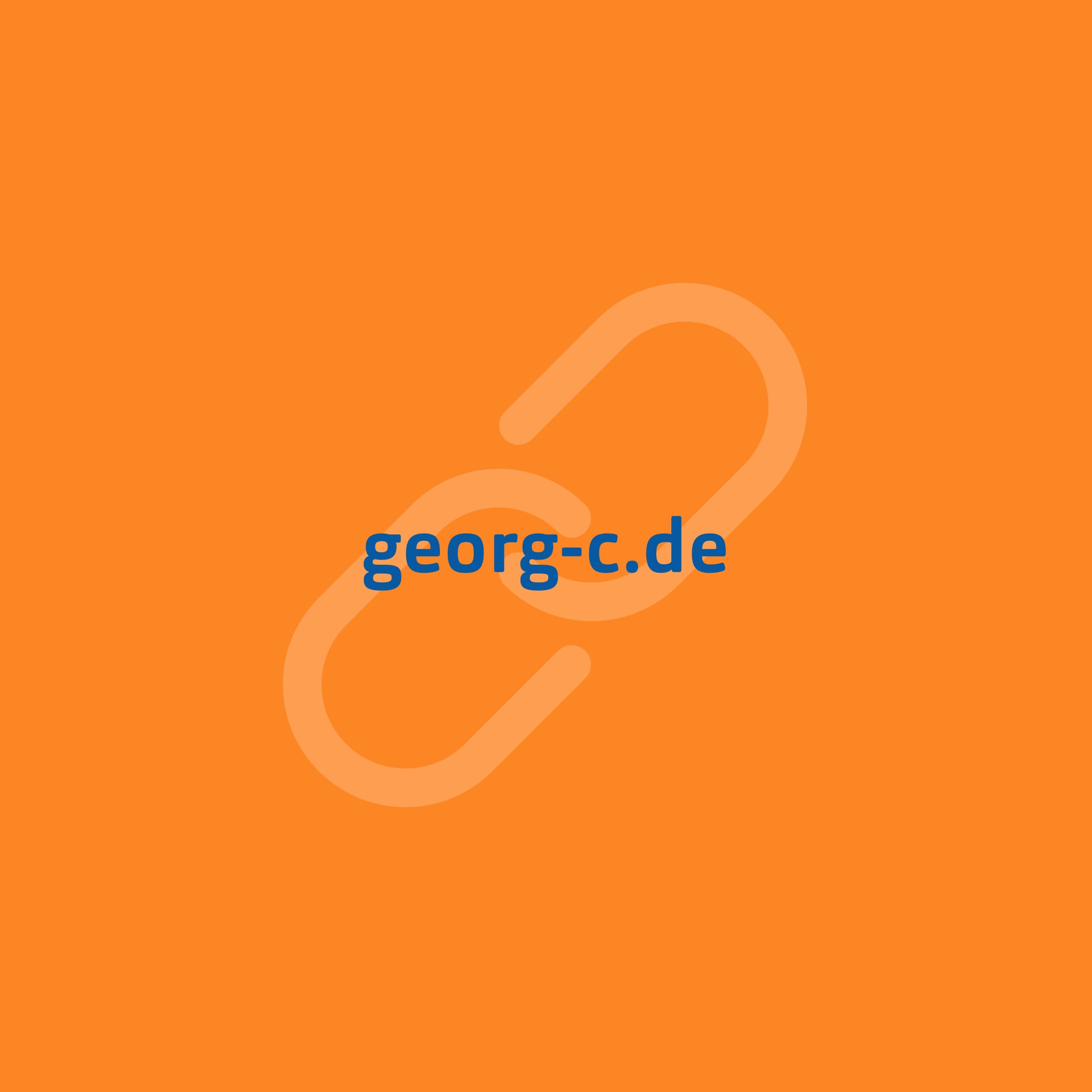 Georg C URL mit einem Kettensymbol im Hintergrund