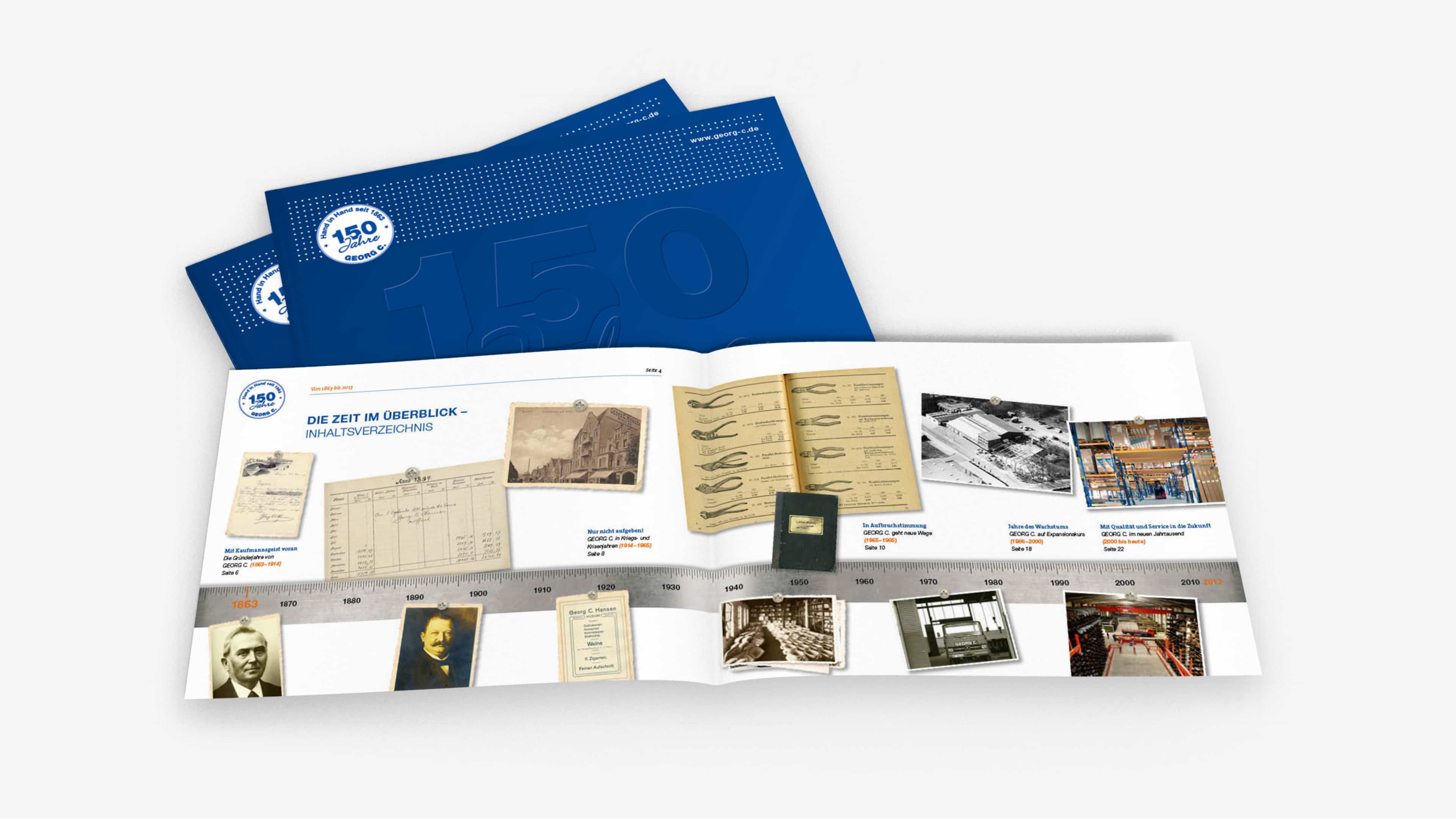 Eine aufgeklappte Georg C Festschrift