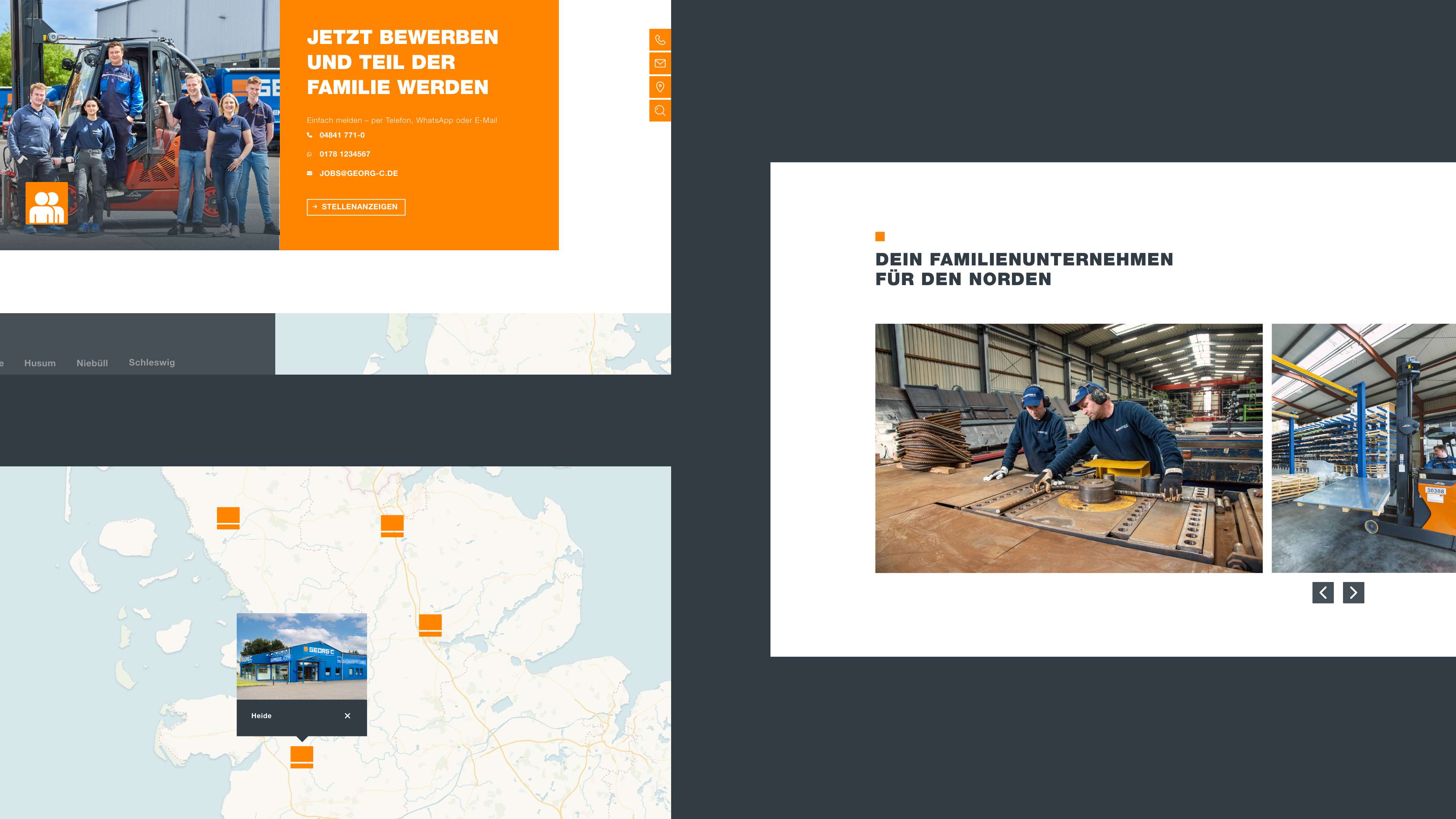 h2_gch_slider_03.jpg Eine Auswahl der neuen Unterseiten mit Standortmap