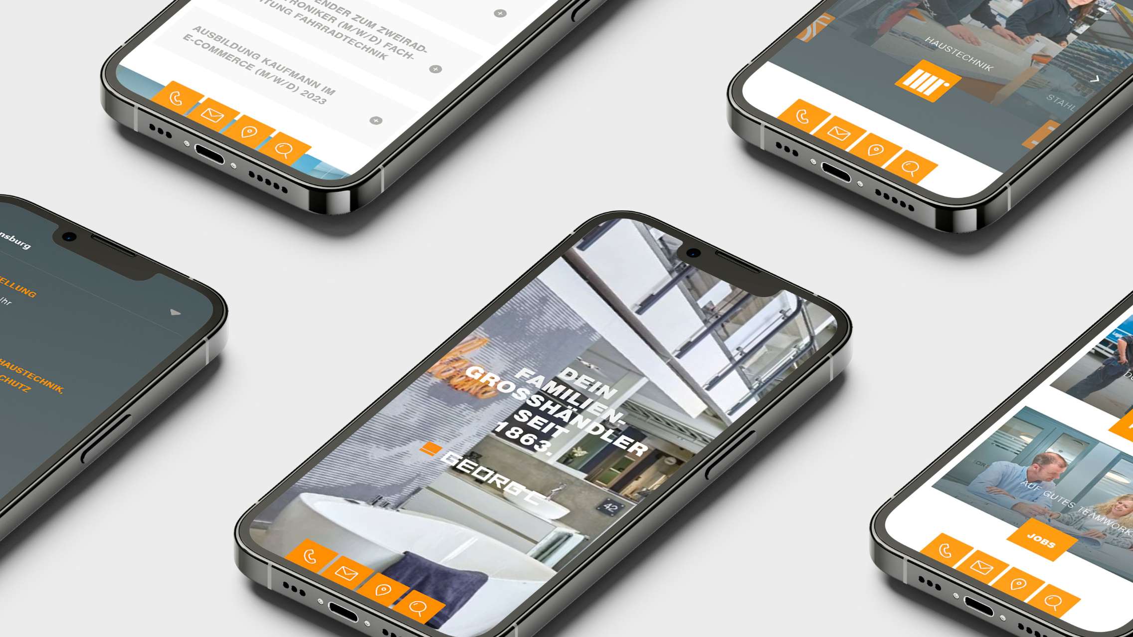 h2_gch_teaser_01.jpg Verschiedene Unterseiten werden auf unterschiedlichen Handys dargestellt