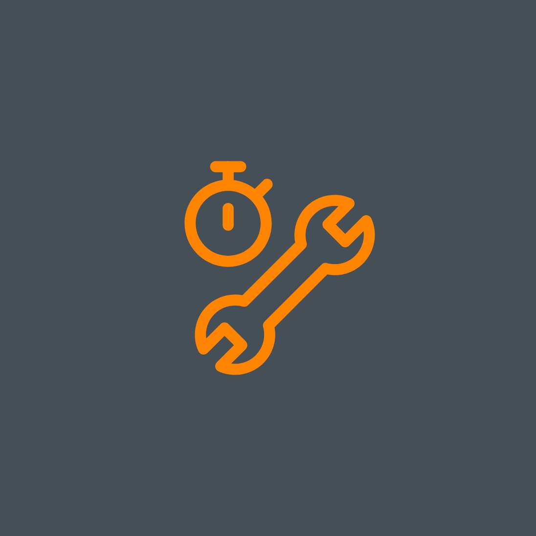 h2_gch_teaser_07.jpg Neue Grafikkachel: Werkzeugschlüssel und Uhr auf grauem Hintergrund