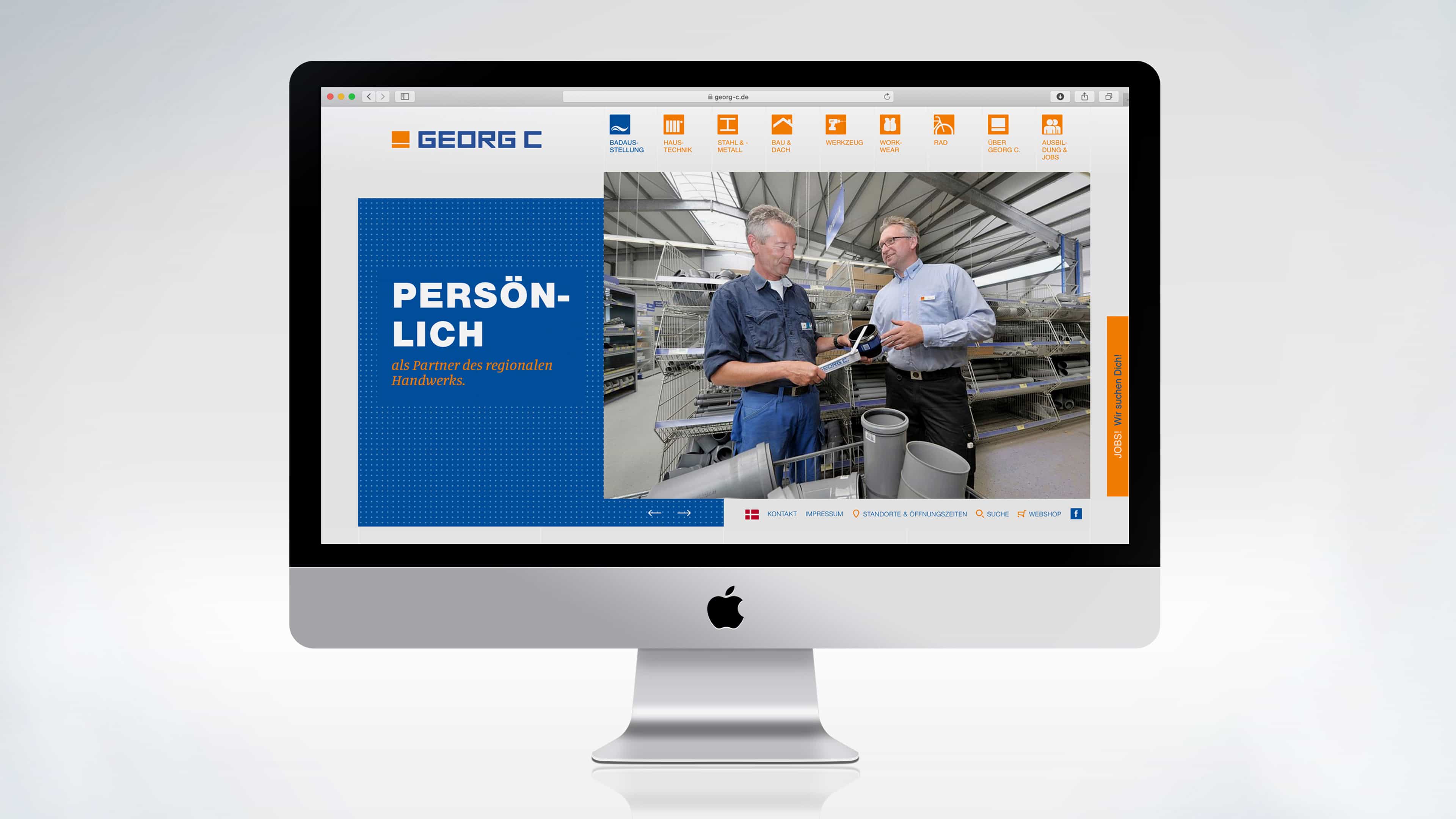 Die Georg C Homepage in Desktopansicht