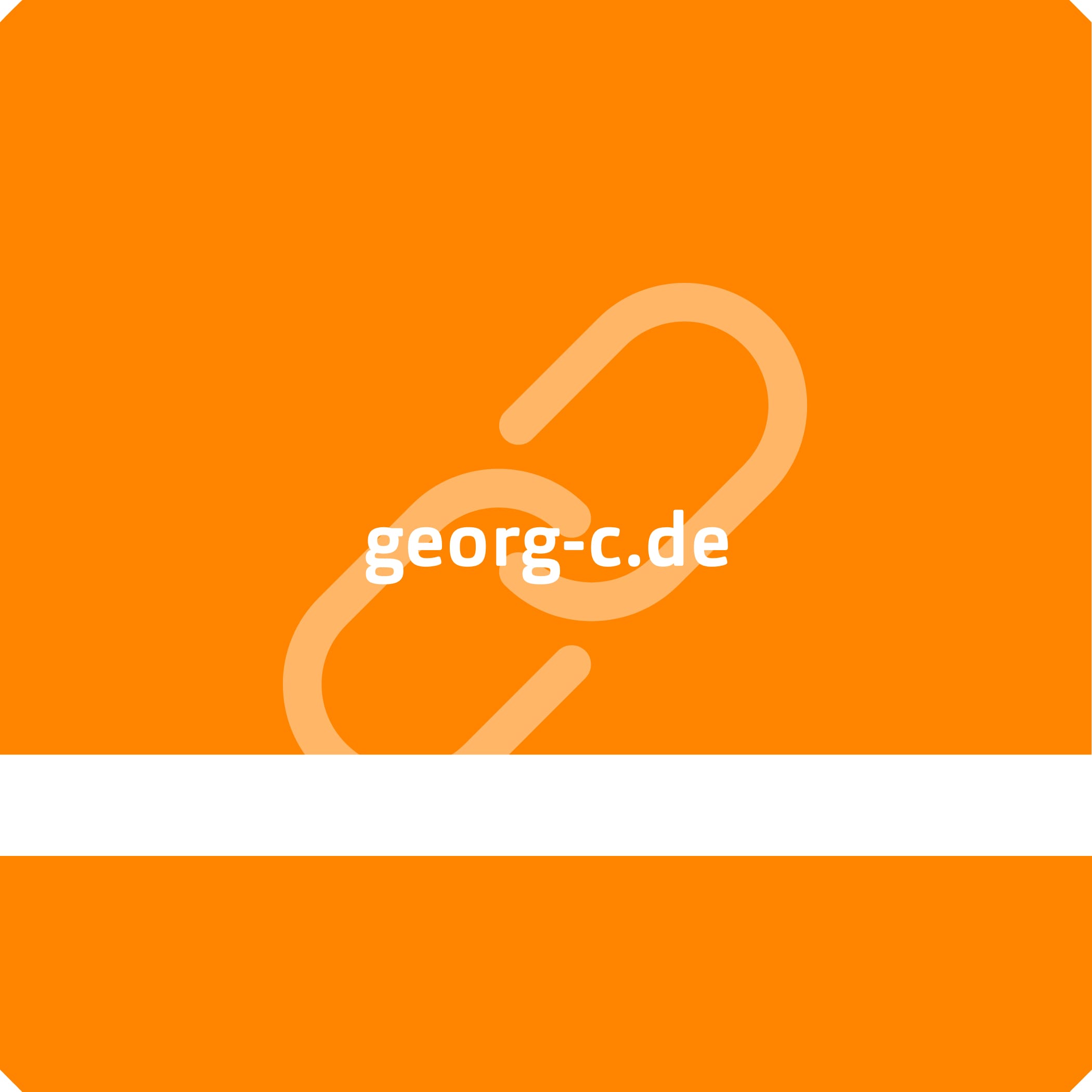 hochzwei_georgc_teaser_url.jpg Orangenes Kettensymbol mit der URL von Georg C