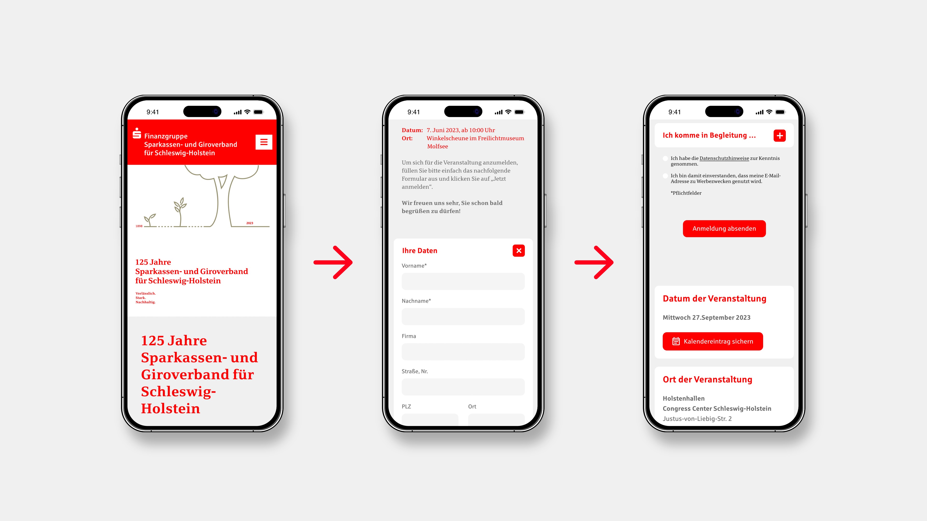 hochzwei_GIRO_slider_01.jpg Verschiedene Unterseiten des digitale Teilnehmermanagements in der mobilen Ansicht