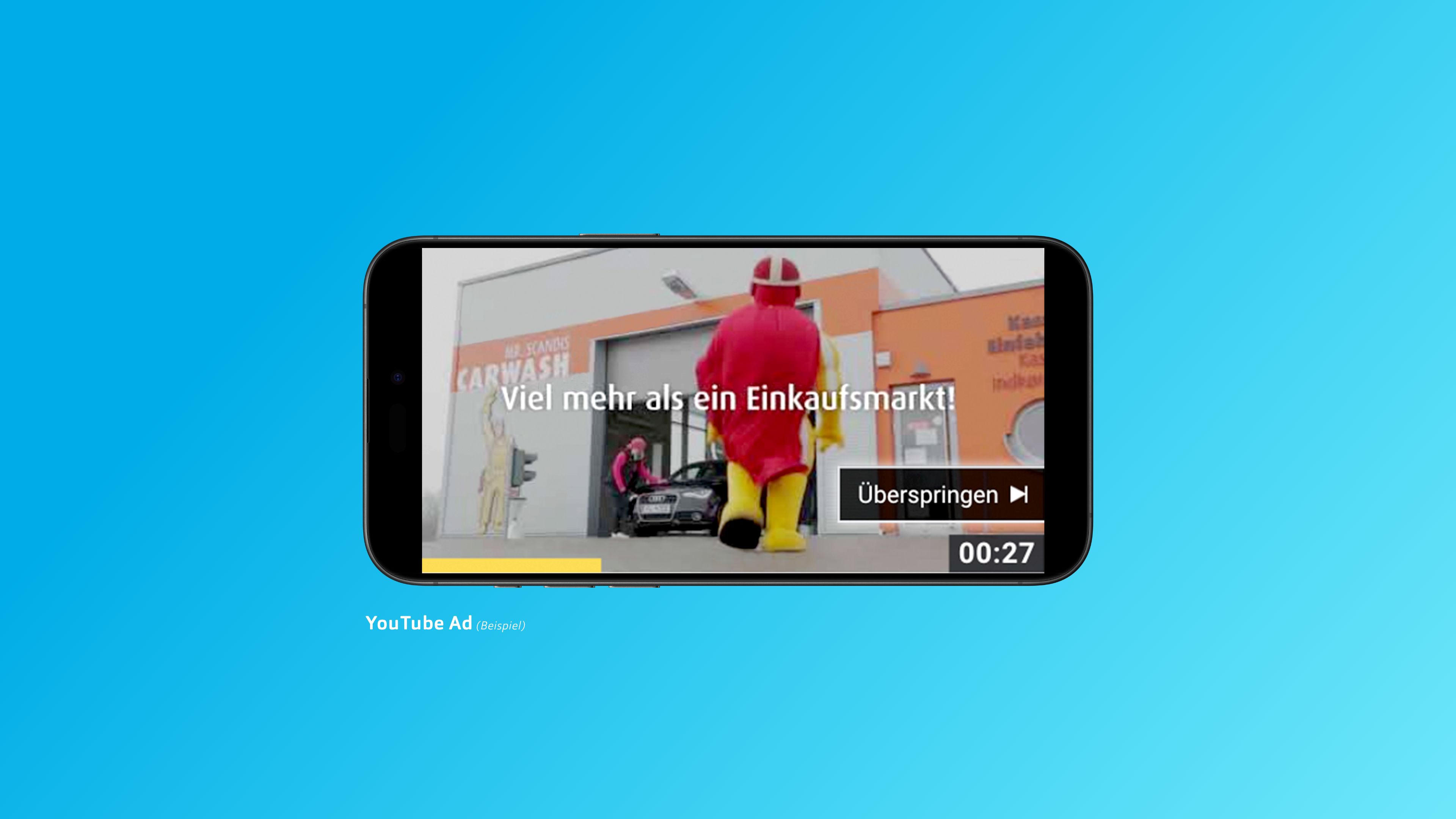 Ein Smartphone mit einer Youtube Ad