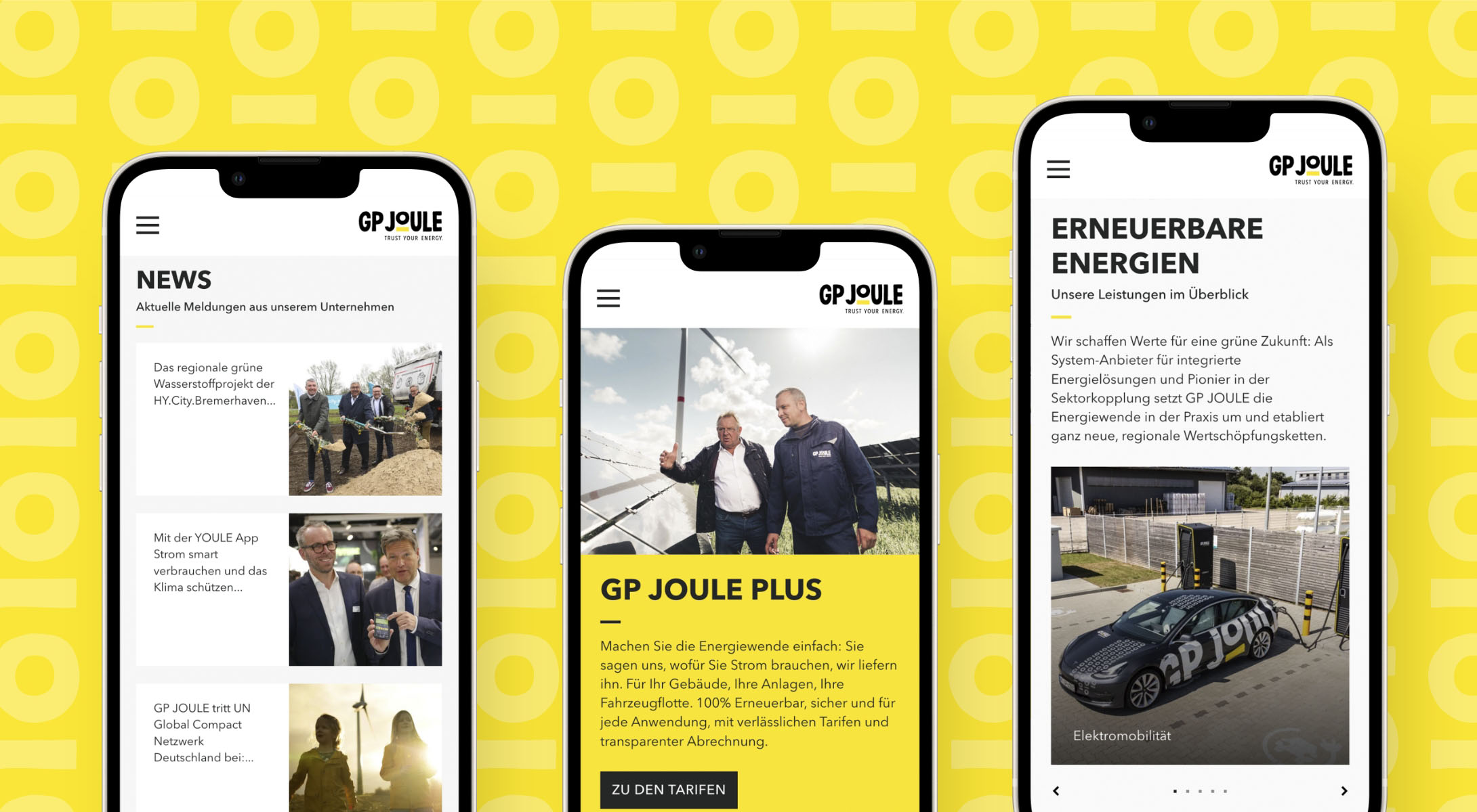 hochzwei_GP_teaser_04.jpg Einblicke in die neue Website auf einem gelben Hintergrund