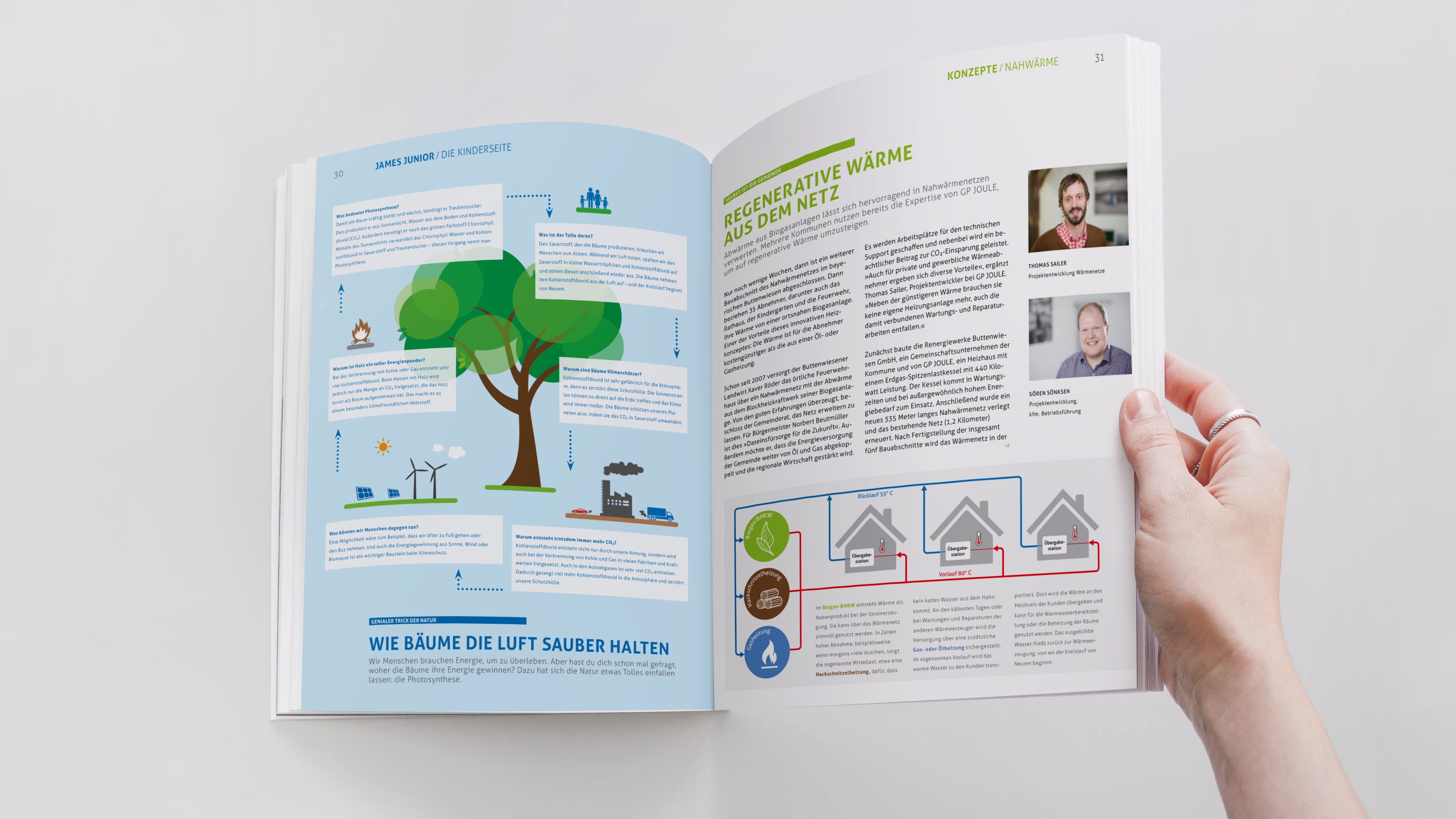 Eine Hand blättert im GP Joule Magazin