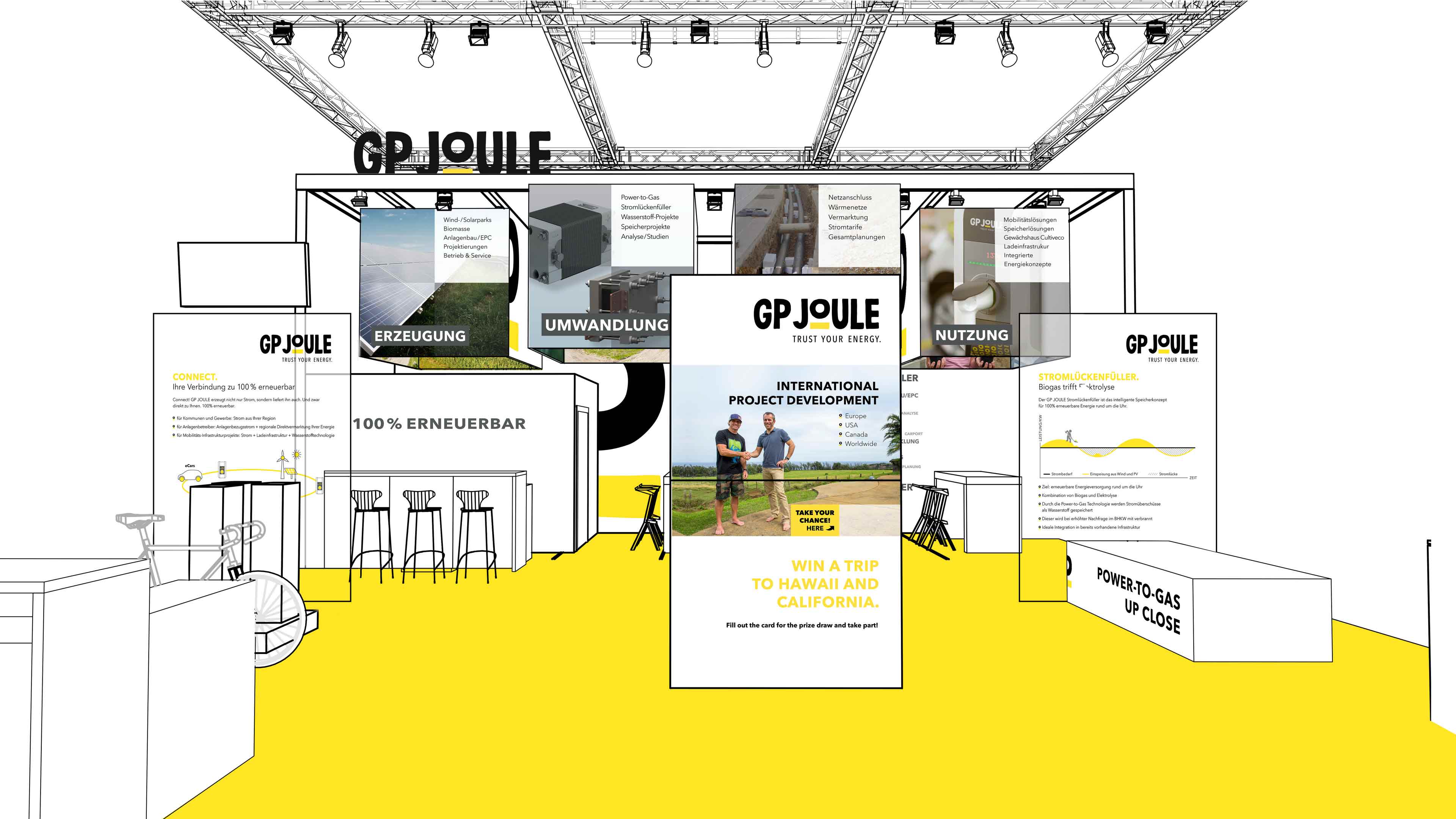 Ein großer Messestand von GP Joule