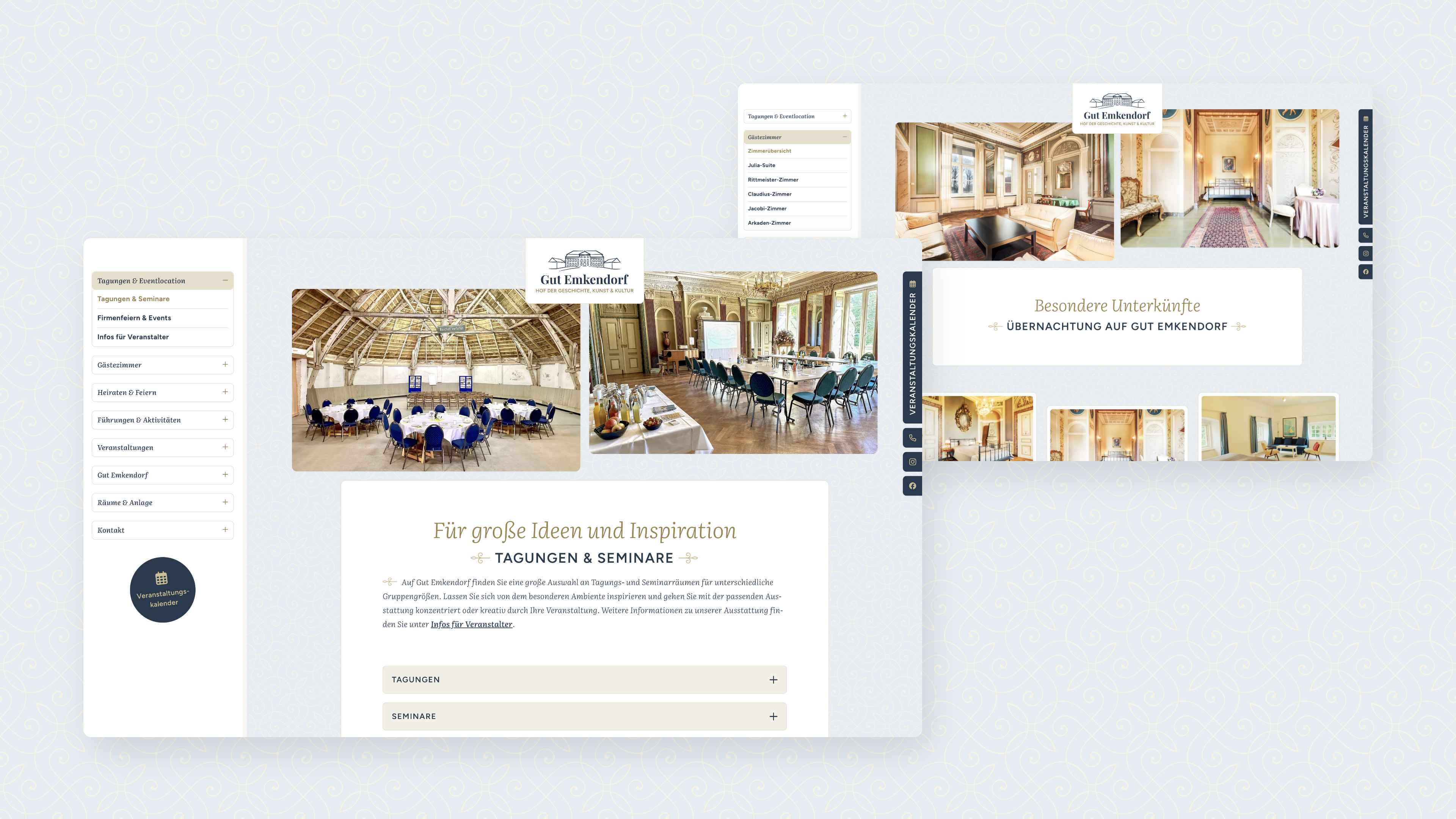 h2_gute_slider_02.jpg Ansicht der Unterkünfte und Tagungen auf der Website für Gut Emkendorf