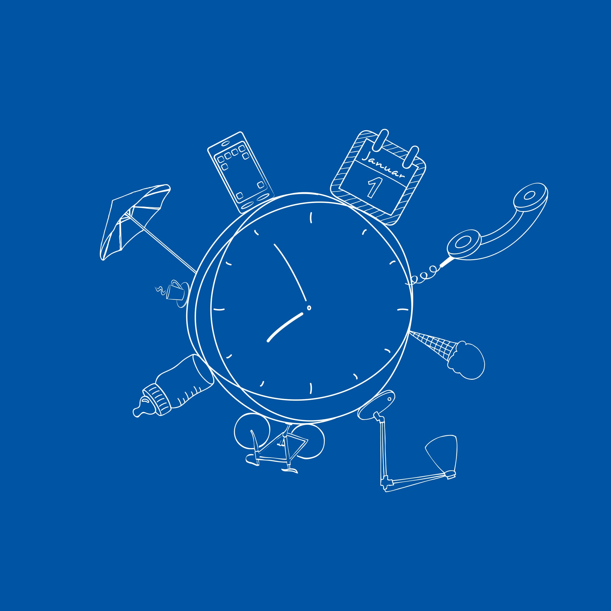 hochzwei_hpo_teaser_01.jpg Eine weiße Uhr mit verschiedenen Zeichen