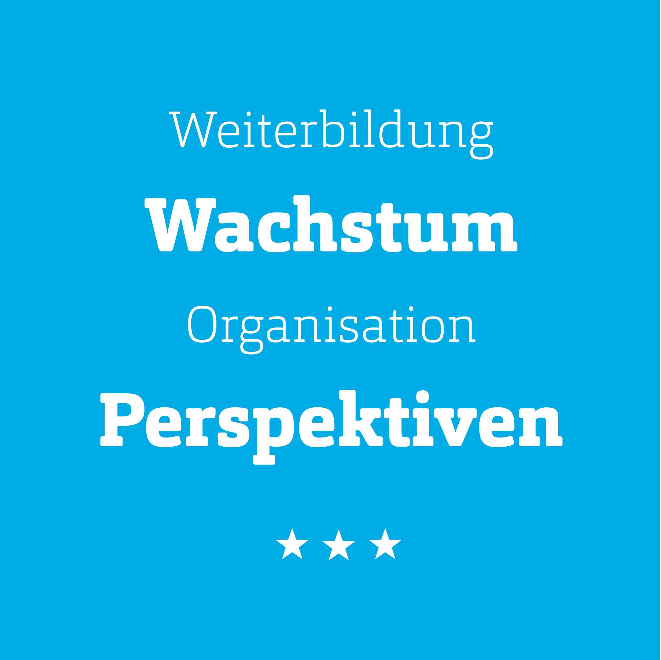 Eine blaue Kachel mit einer weißen Schrift
