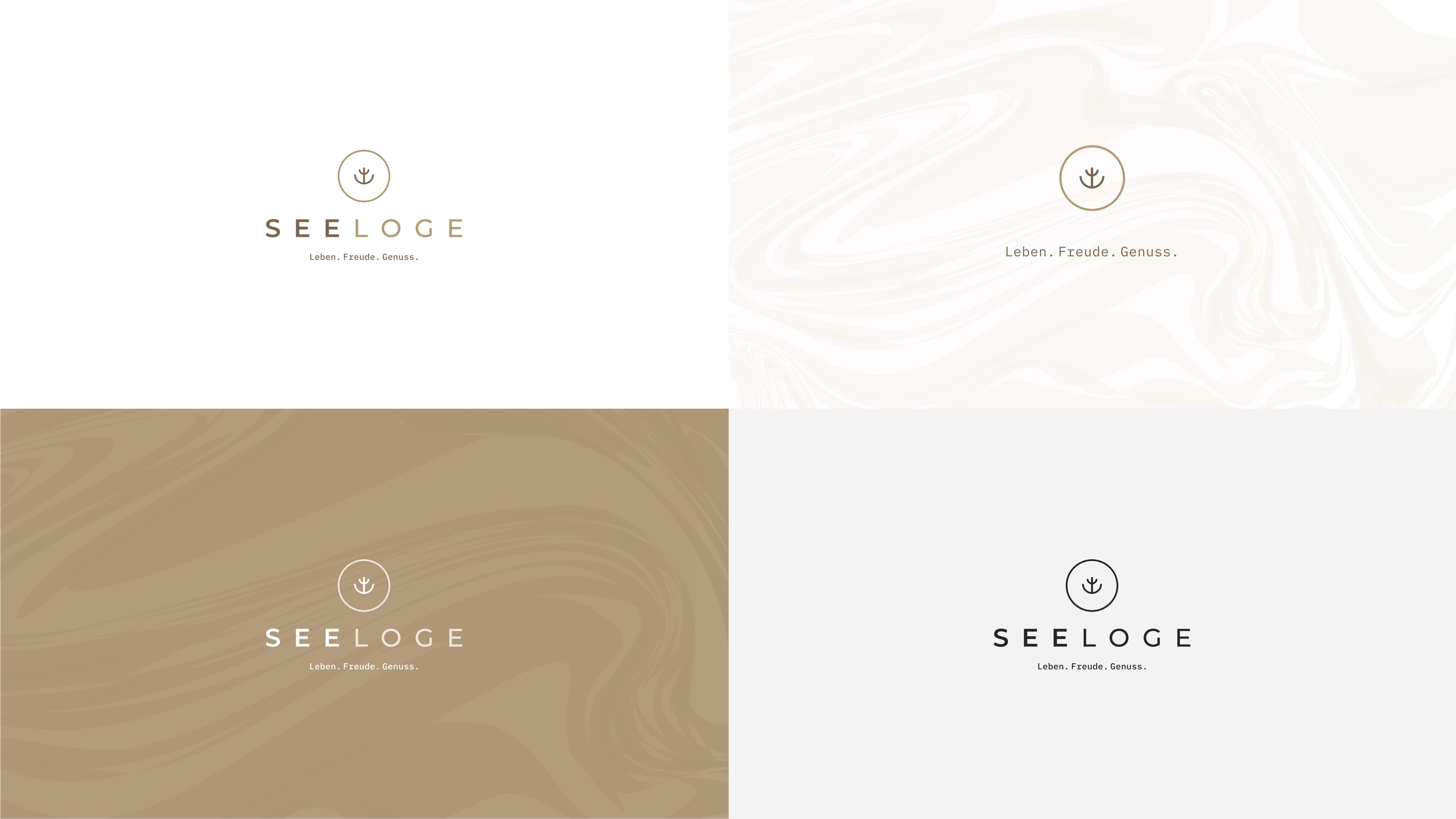 hochzwei_seeloge_slider_01.jpg Vier unterschiedliche Logos des Hotels Seeloge