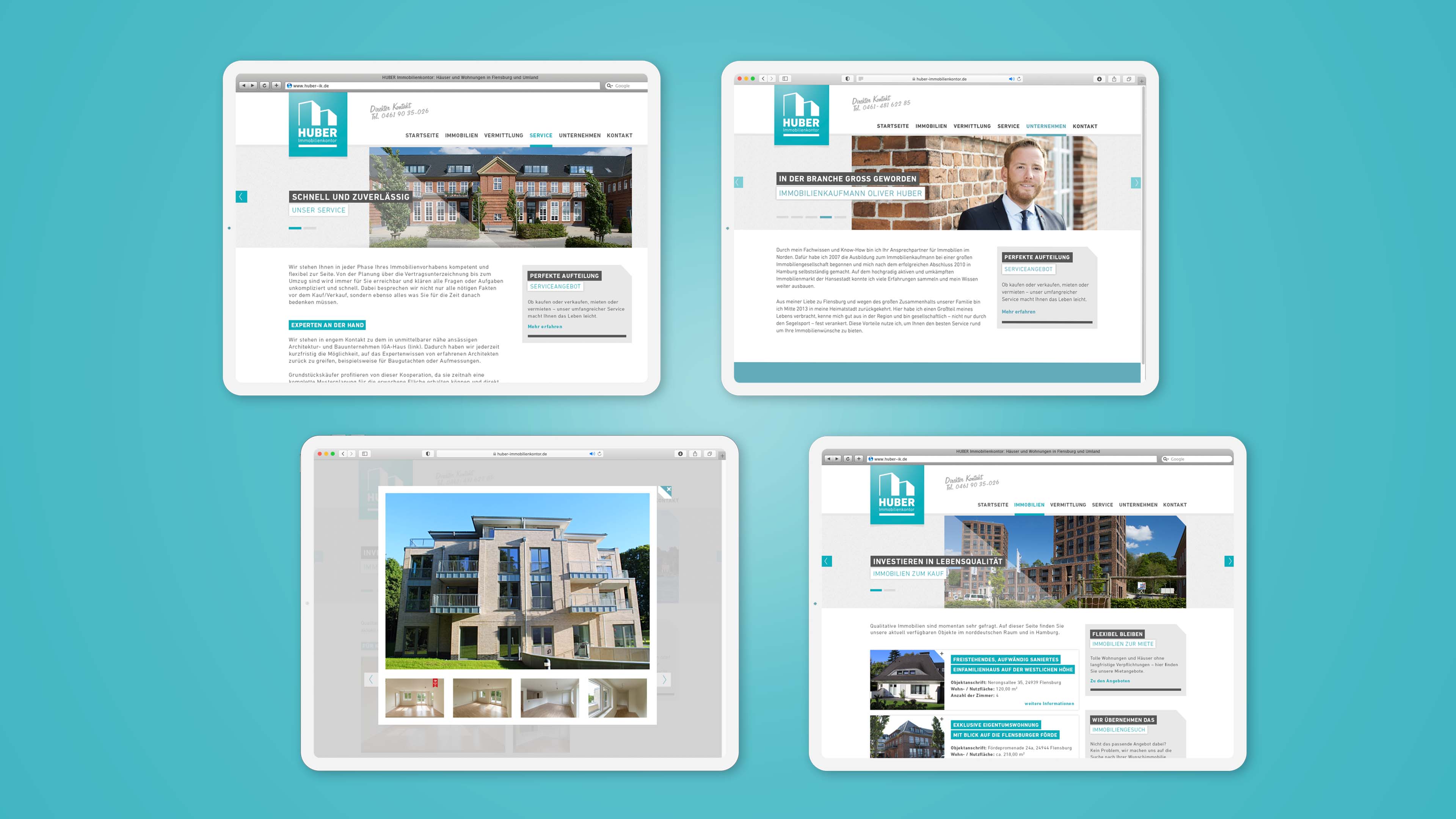 hochzwei_hubi_slider_03.jpg Vier Website Ansichten von Huber Immobilienkontor