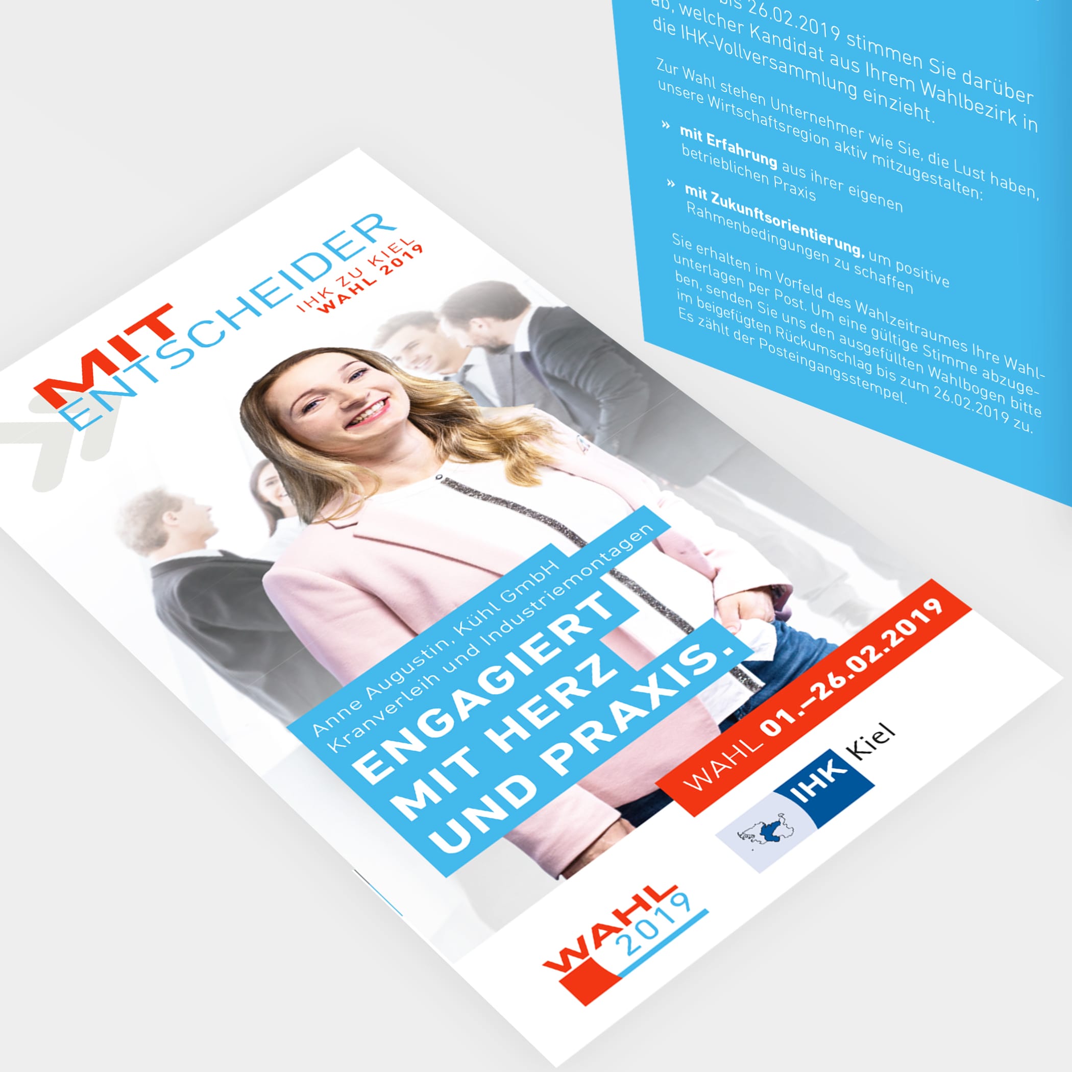 Flyer der IHK mit einem Mädchen auf dem Cover